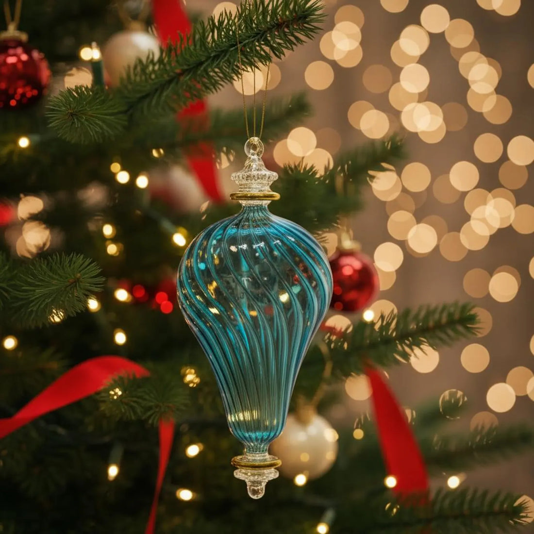 Blue handmade Christmas ornament