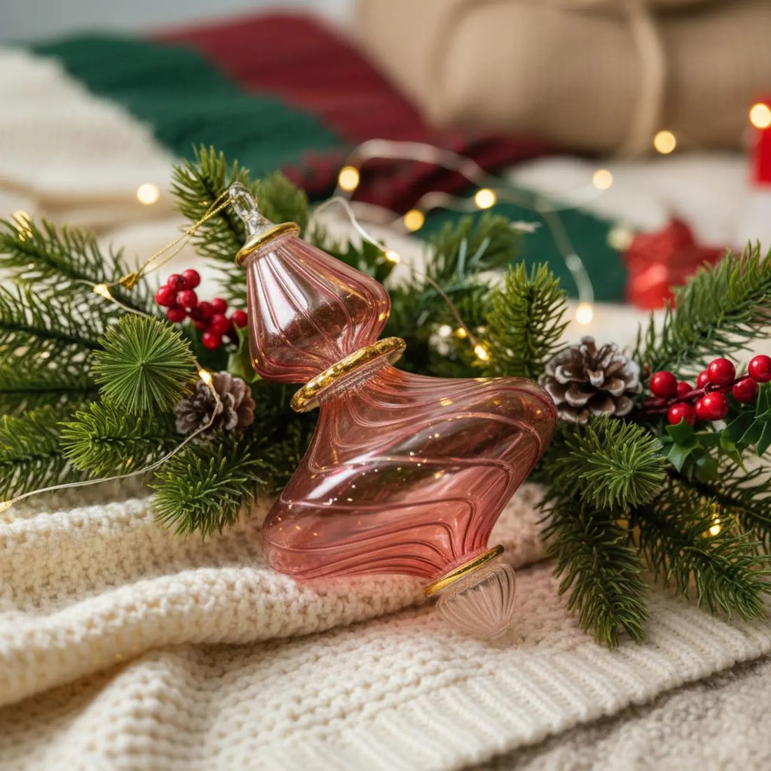 Large pink handmade blown glass