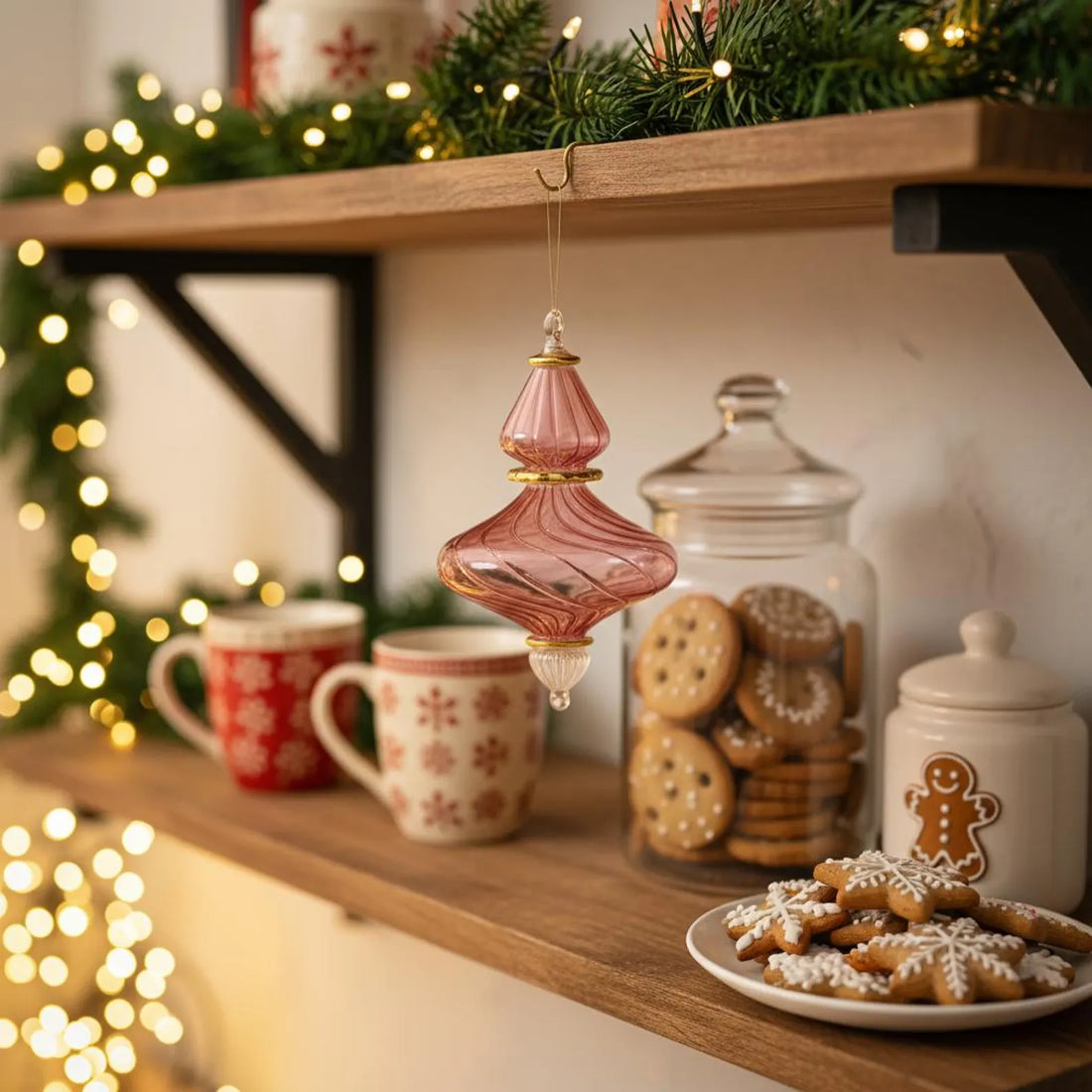 Large pink handmade blown glass