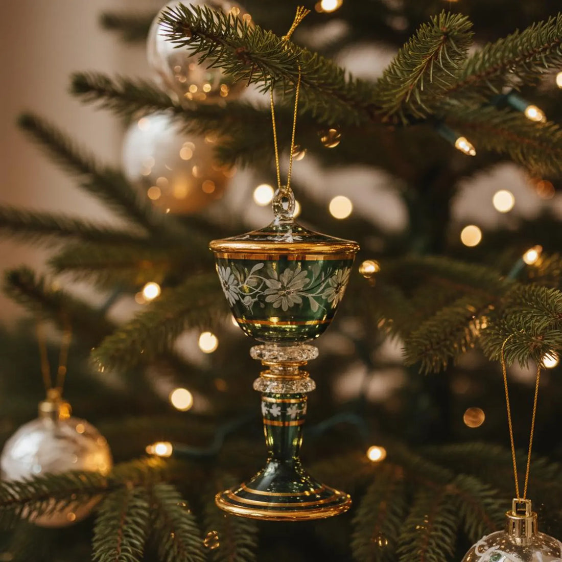 Blown glass Christmas ornament