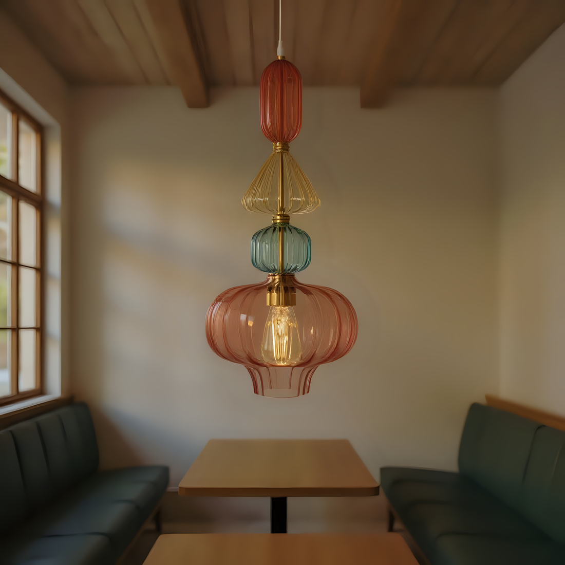Colorful Blown Glass Pendant Light