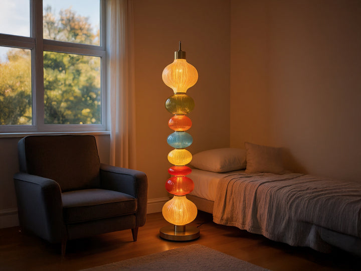 Handmade Glass Floor Lamp Unique Tall Floor Lamp