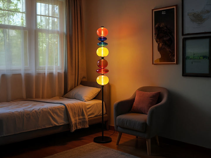 Handmade Colorful Blown Glass Floor Lamp