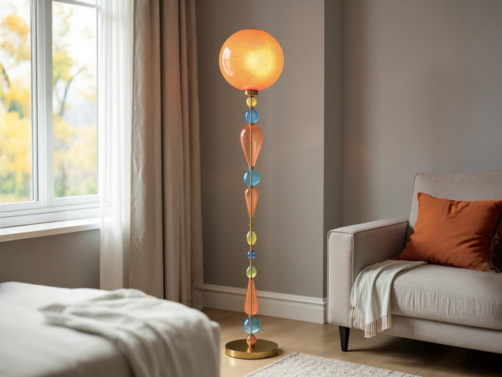 Handcrafted Colorful Glass Floor Lamp