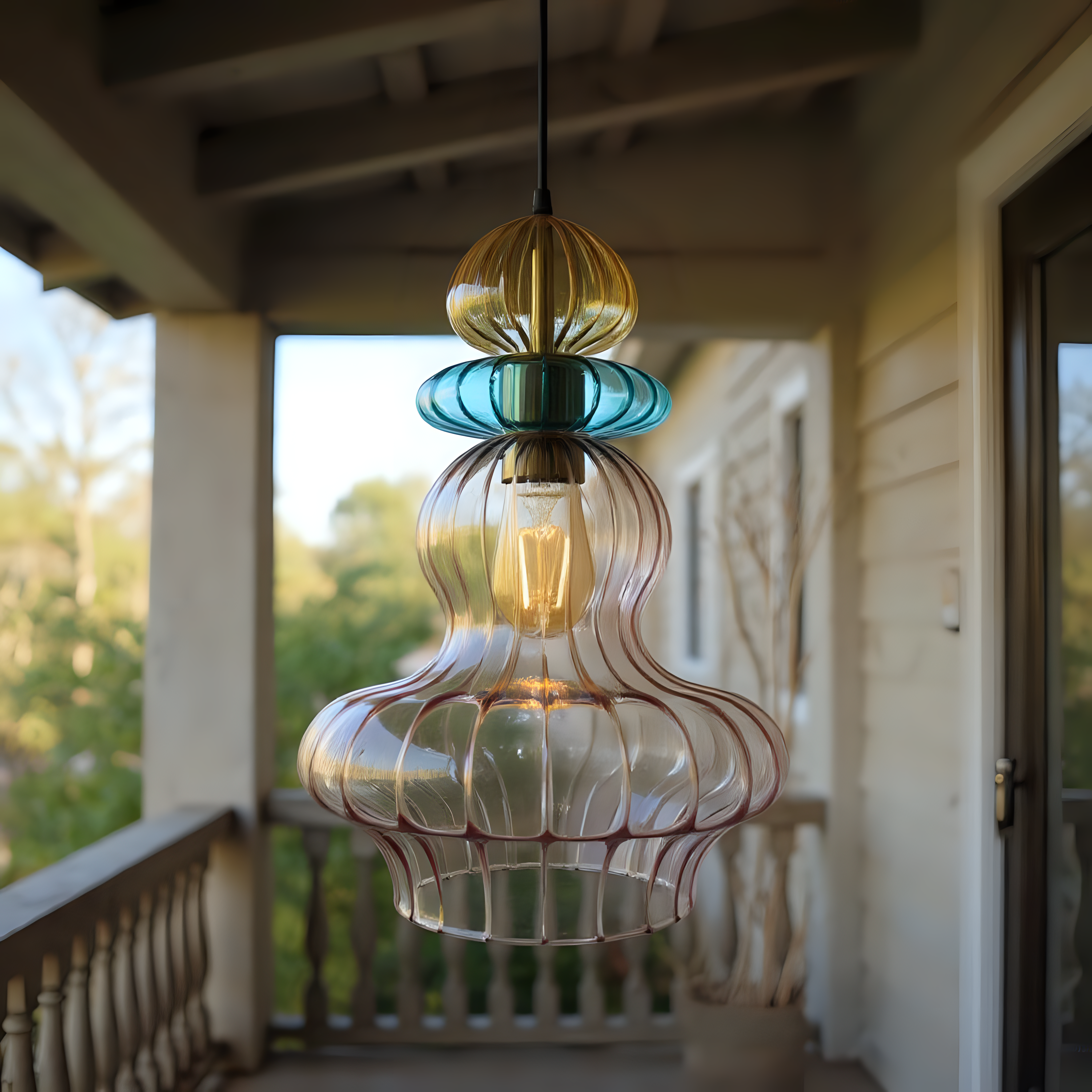 Hand Blown Glass Pendant Light