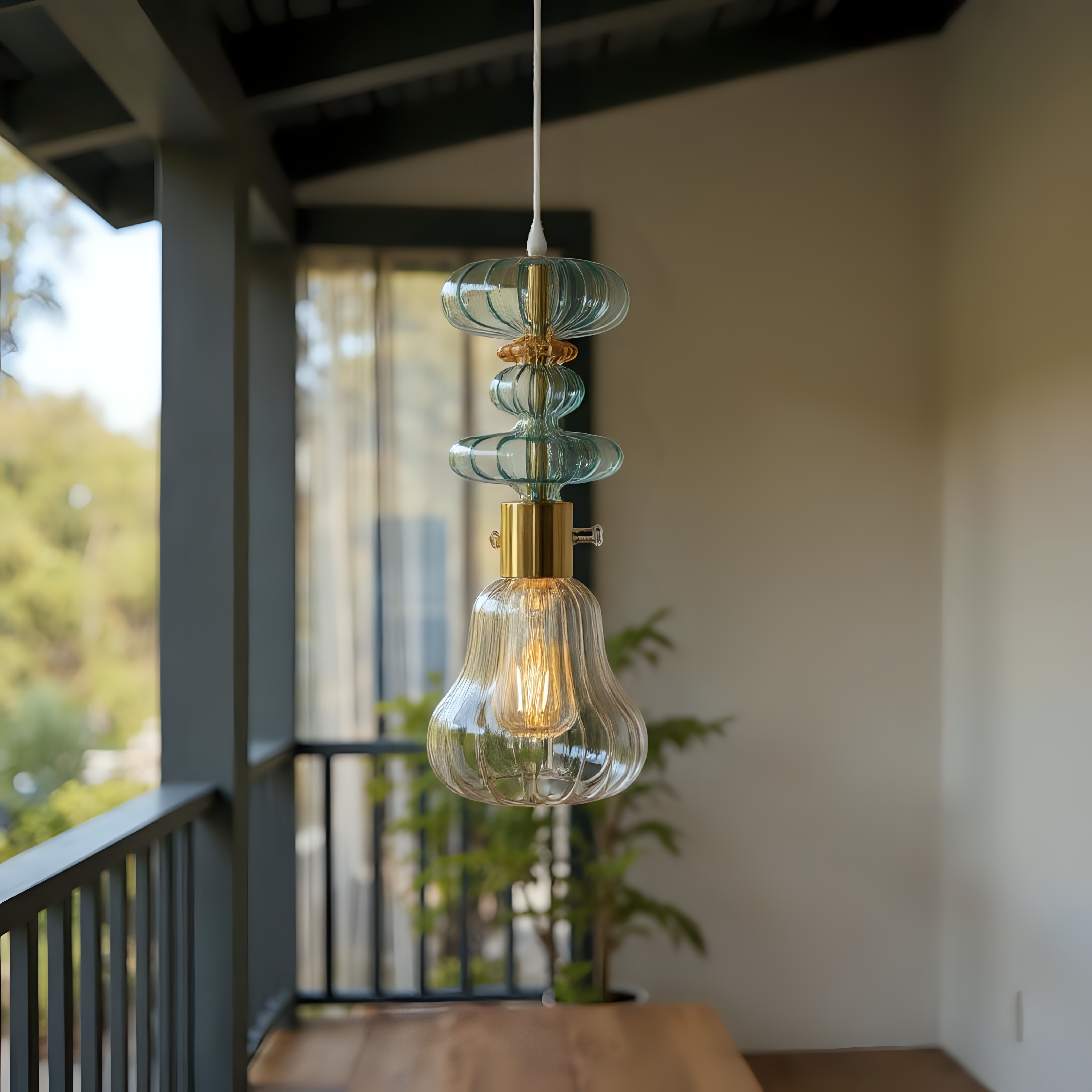 Hand Blown Glass Pendant Light