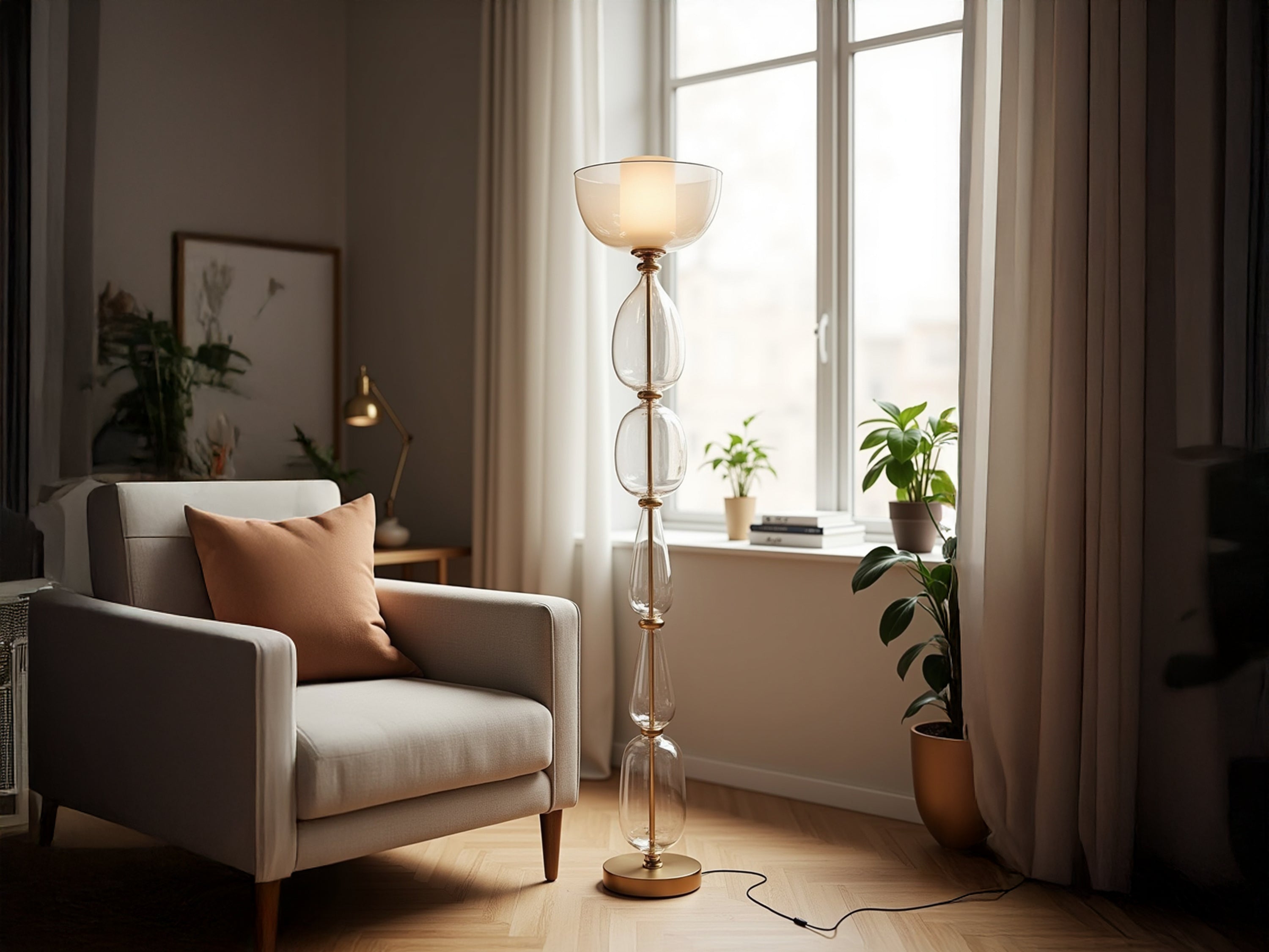 Customizable Handmade Glass Floor Lamp