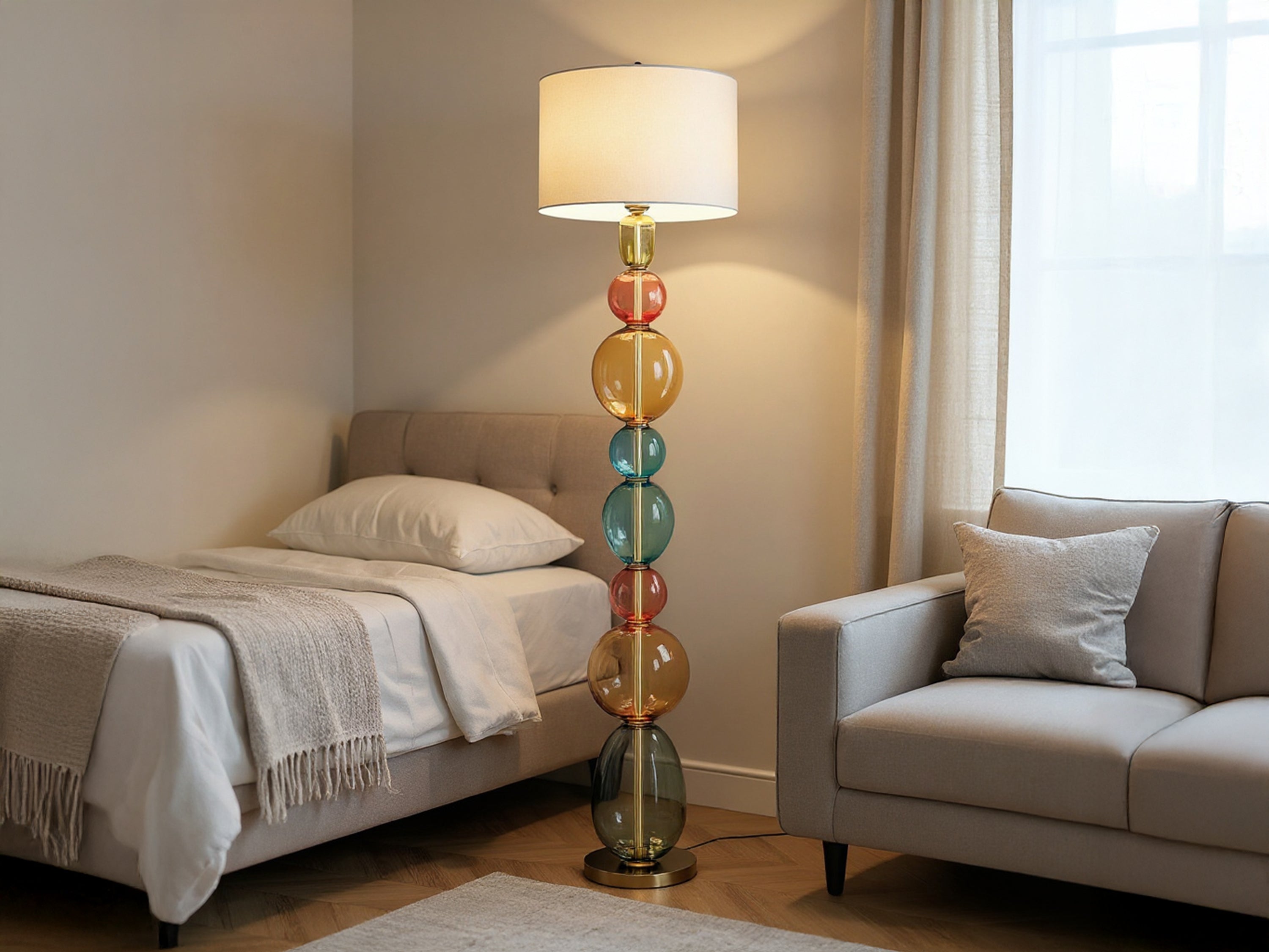 Handcrafted Modern Glass Floor Lamp