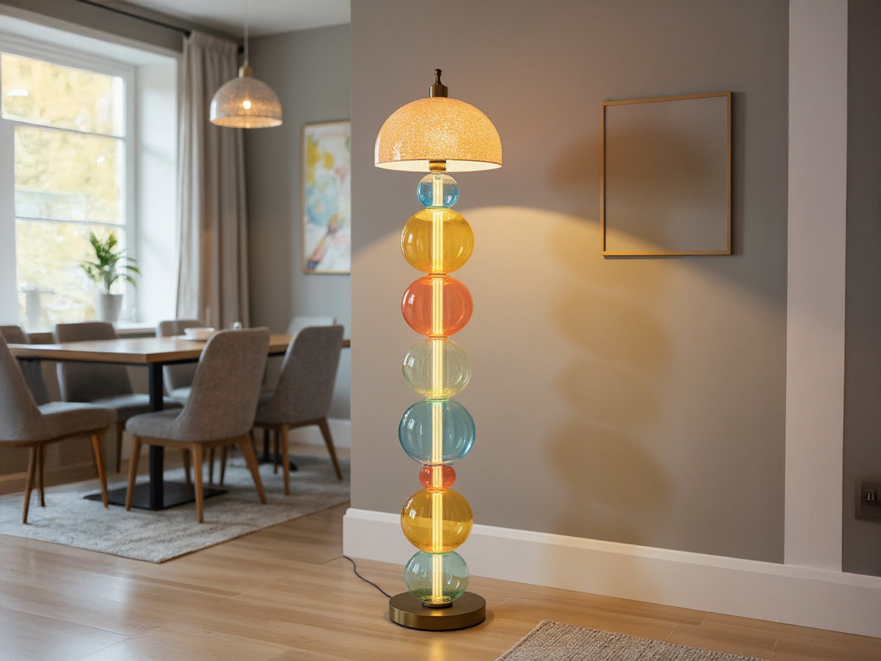 Handcrafted Colorful Glass Floor Lamp