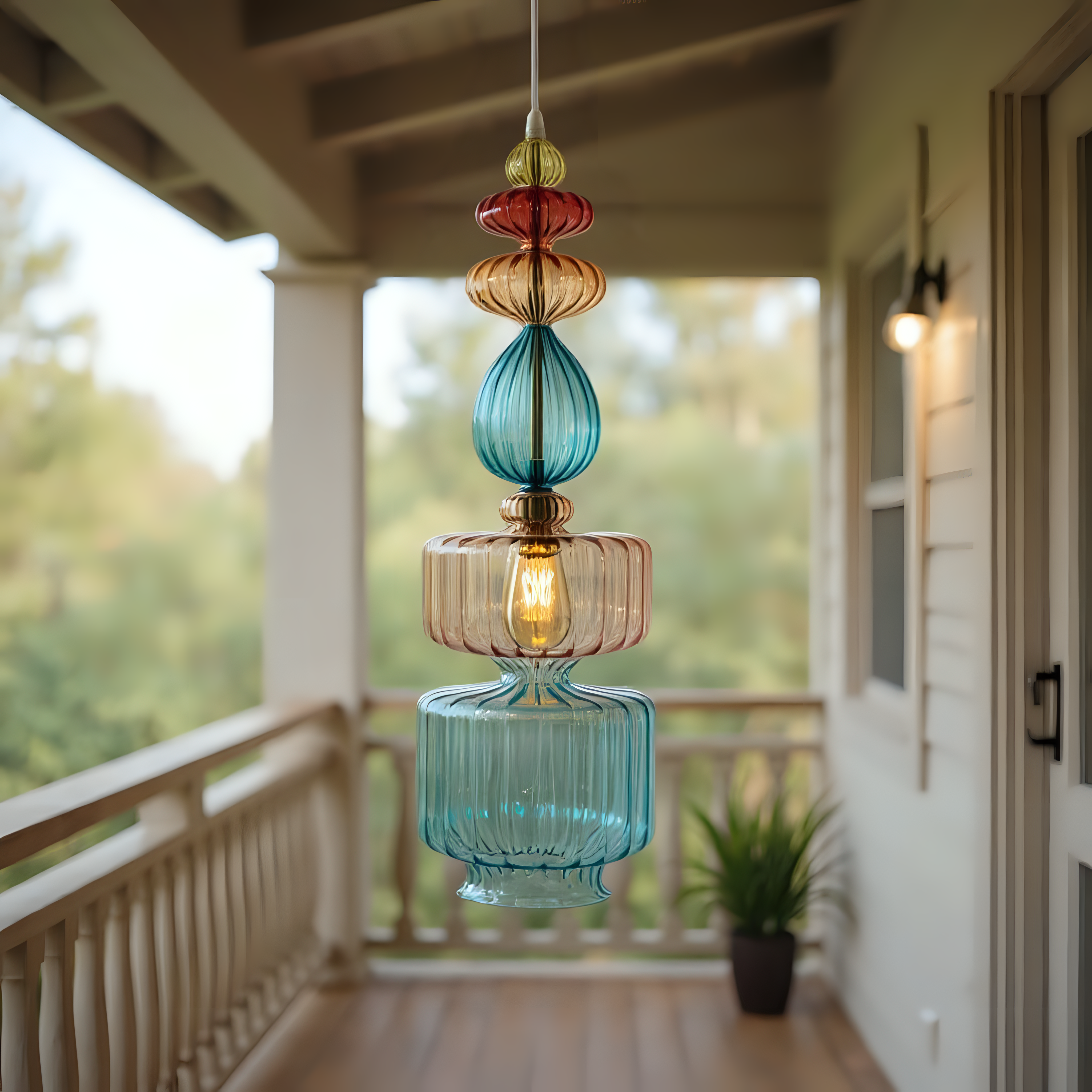 Hand Blown Glass Pendant Light