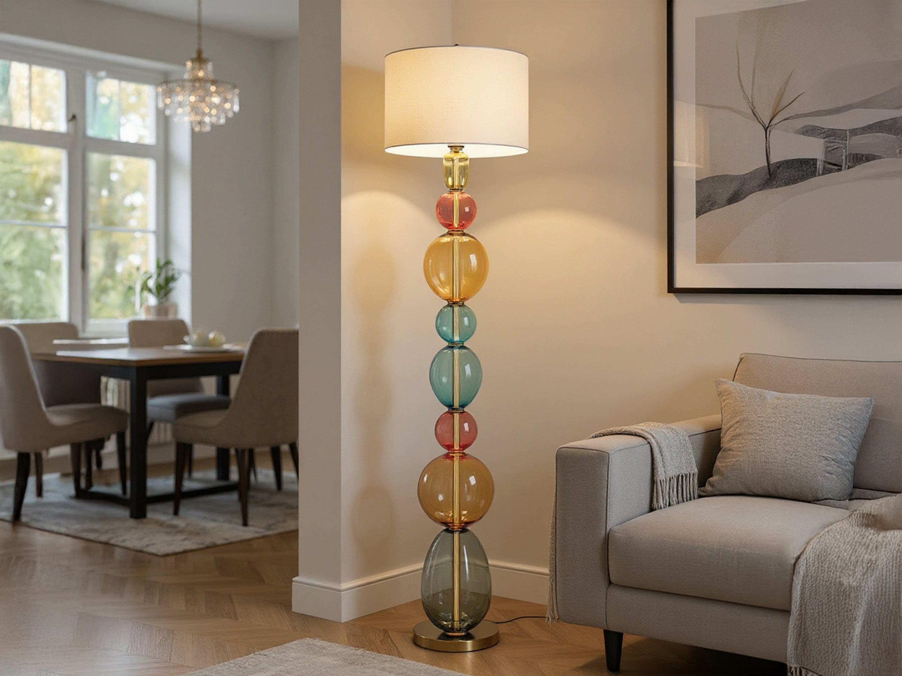 Handcrafted Modern Glass Floor Lamp