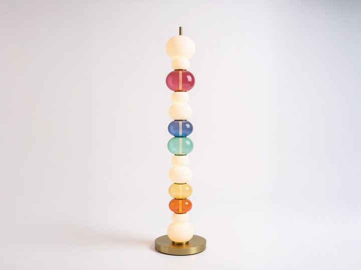 Handmade Floor Lamp with Colorful Glass Orbs Unique Tall Floor Lamp