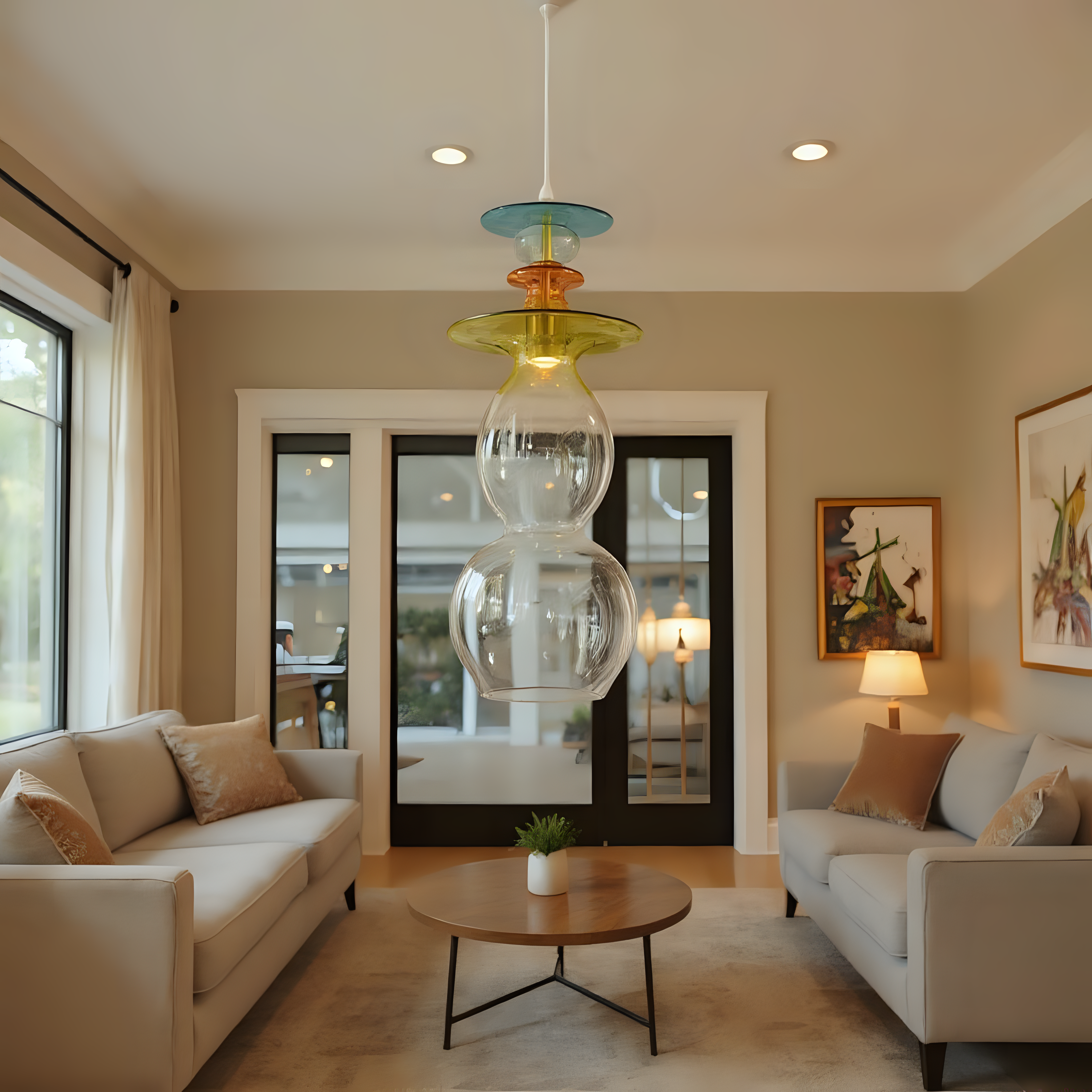 Hand Blown Glass Pendant Light