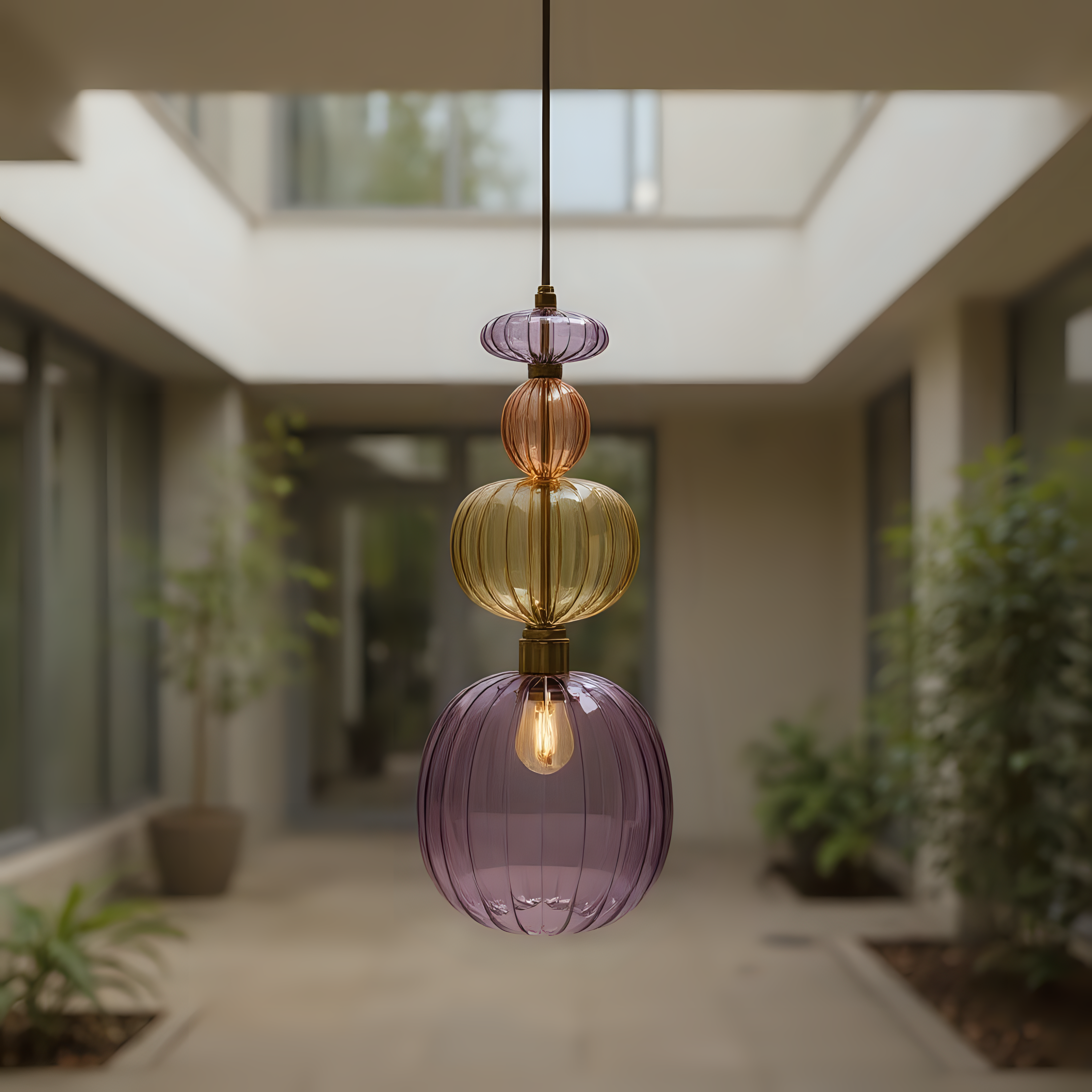Hand Blown Glass Pendant Light