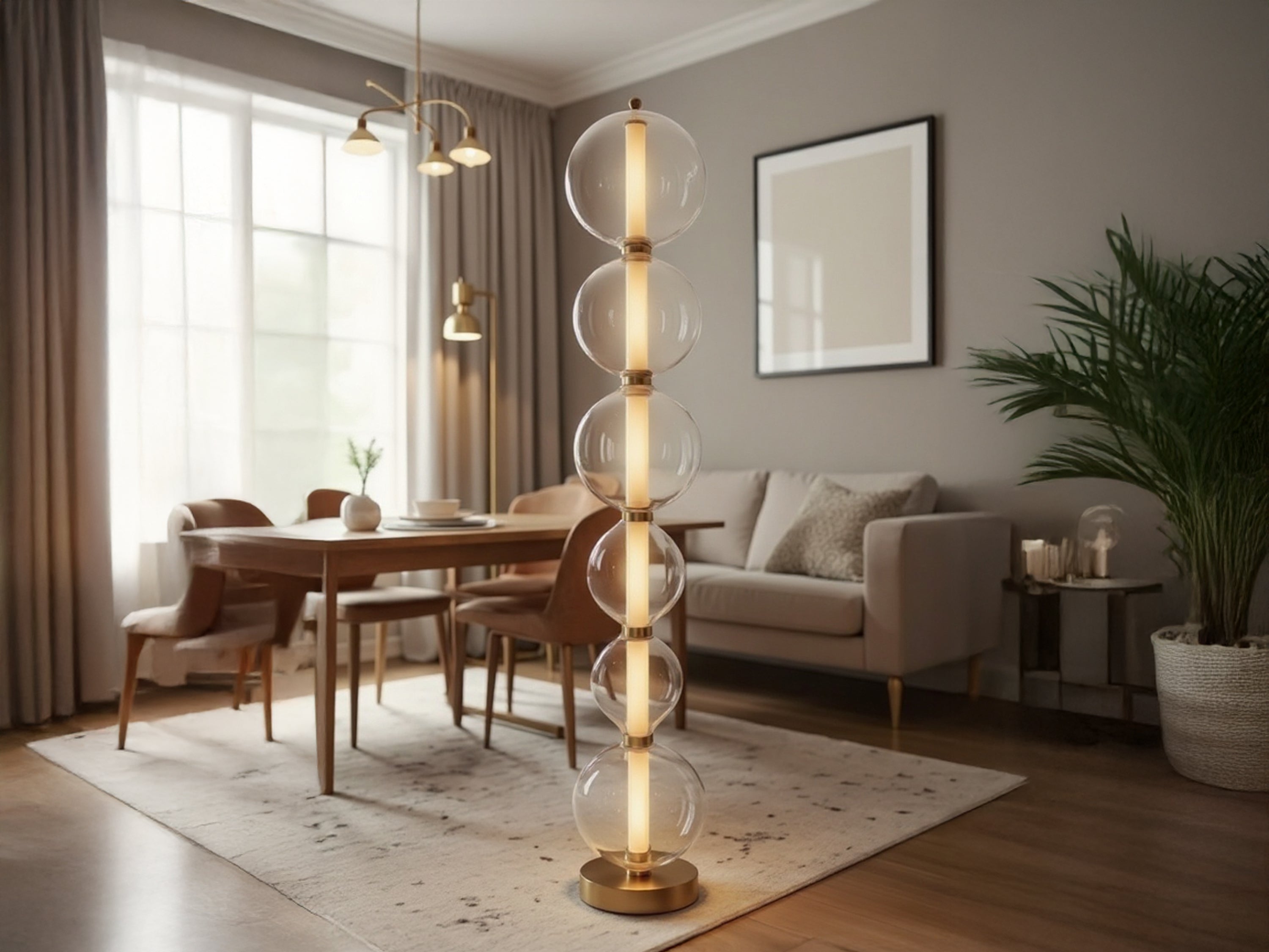 Customizable Handmade Glass Globe Floor Lamp