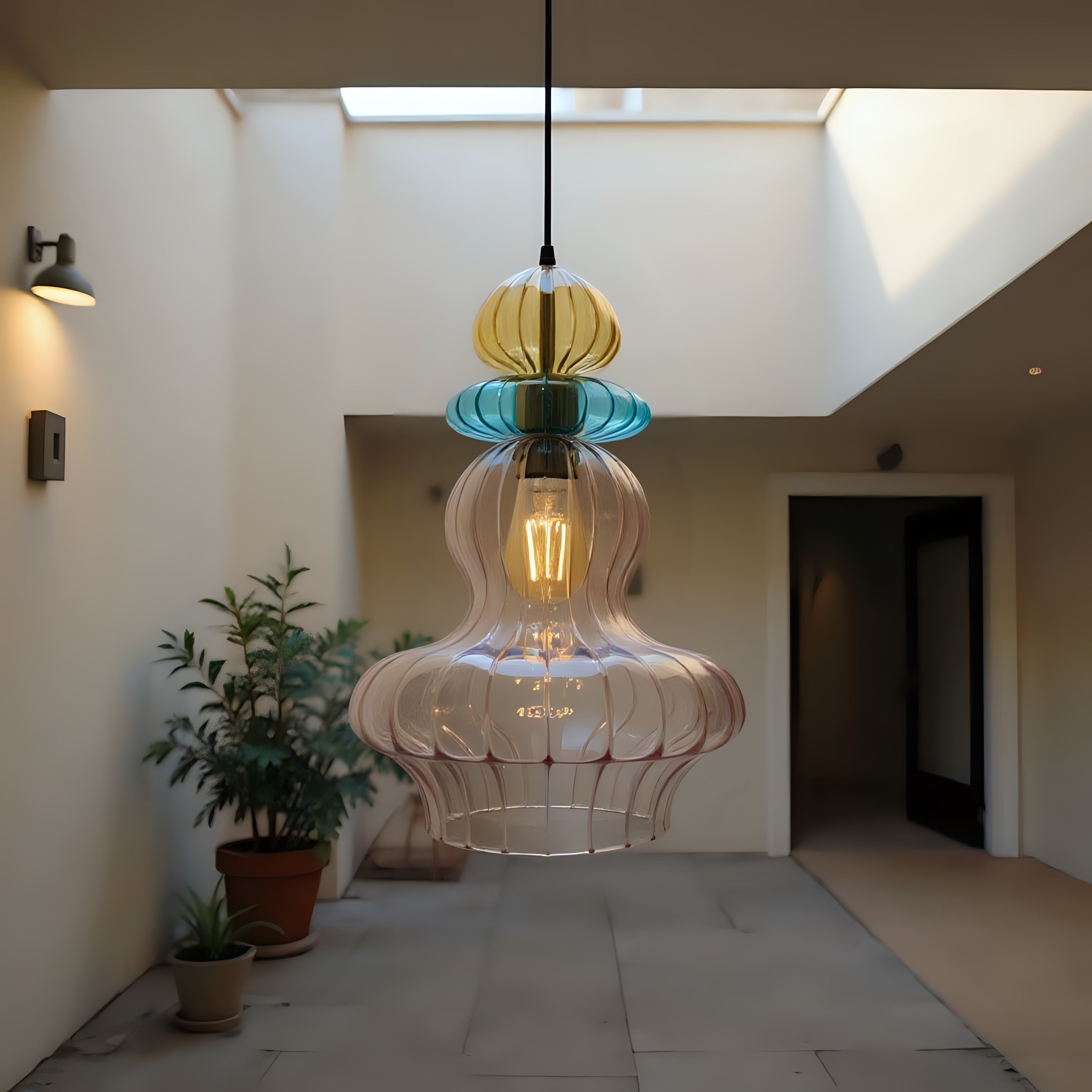 Hand Blown Glass Pendant Light
