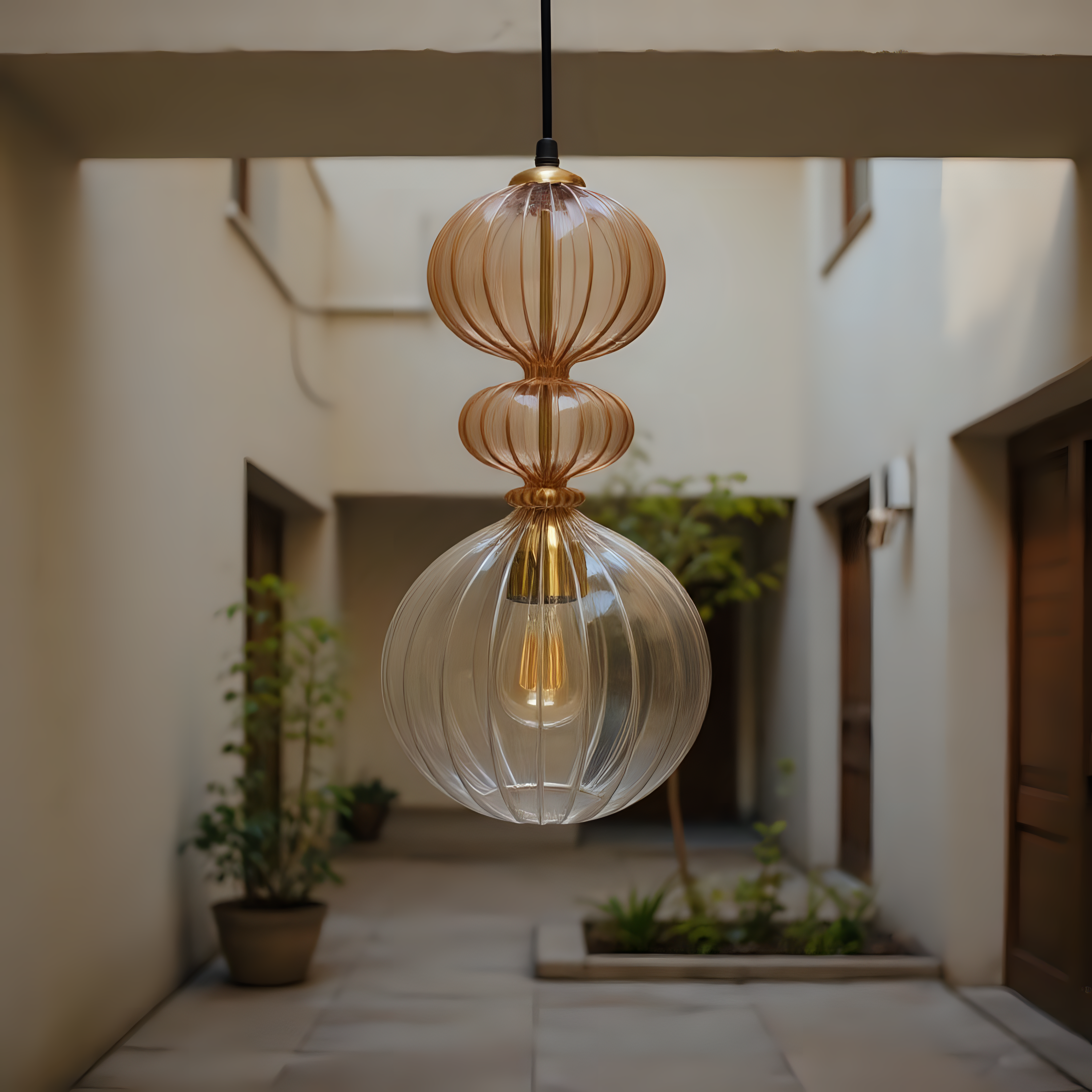 Hand Blown Glass Pendant Light