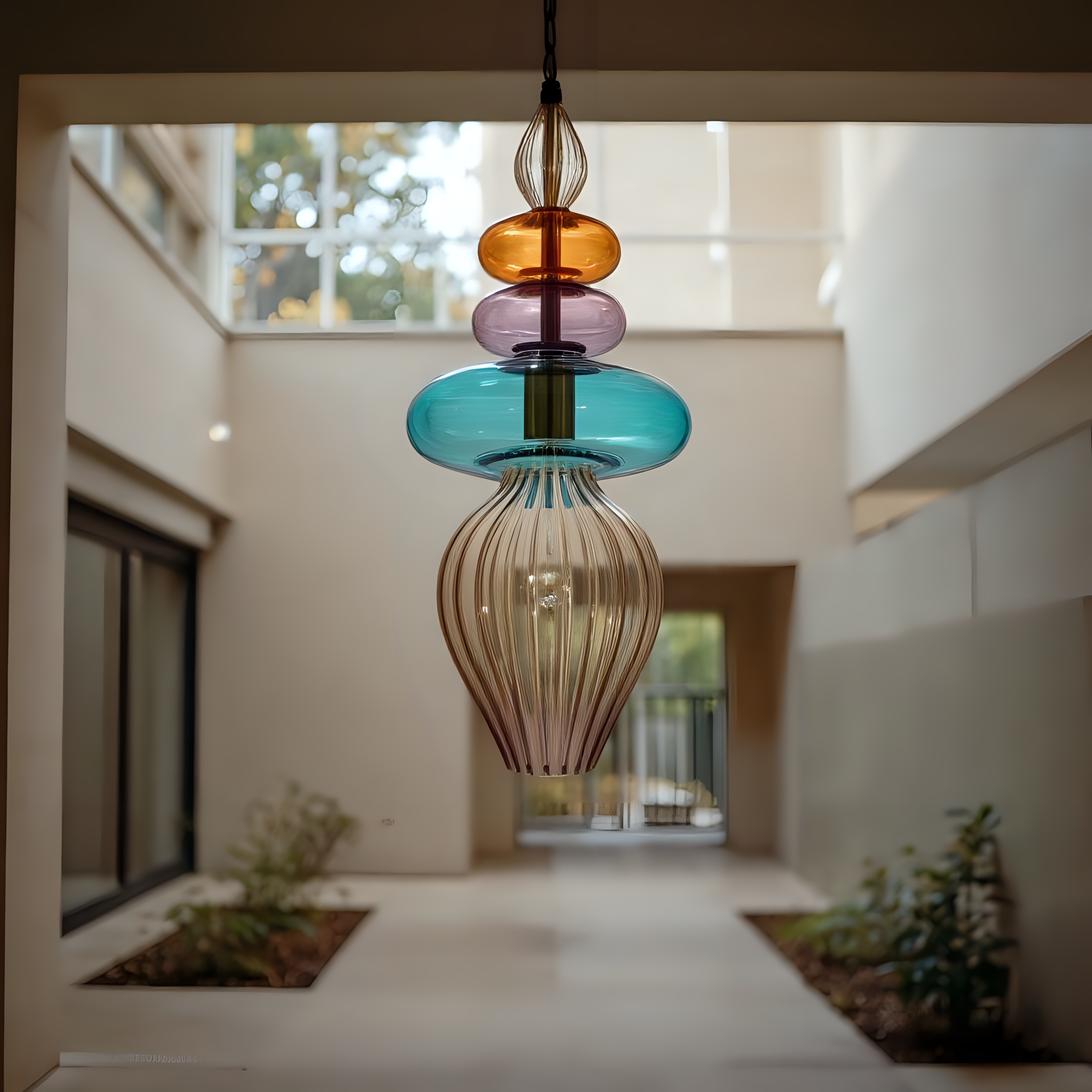 Hand Blown Glass Pendant Light