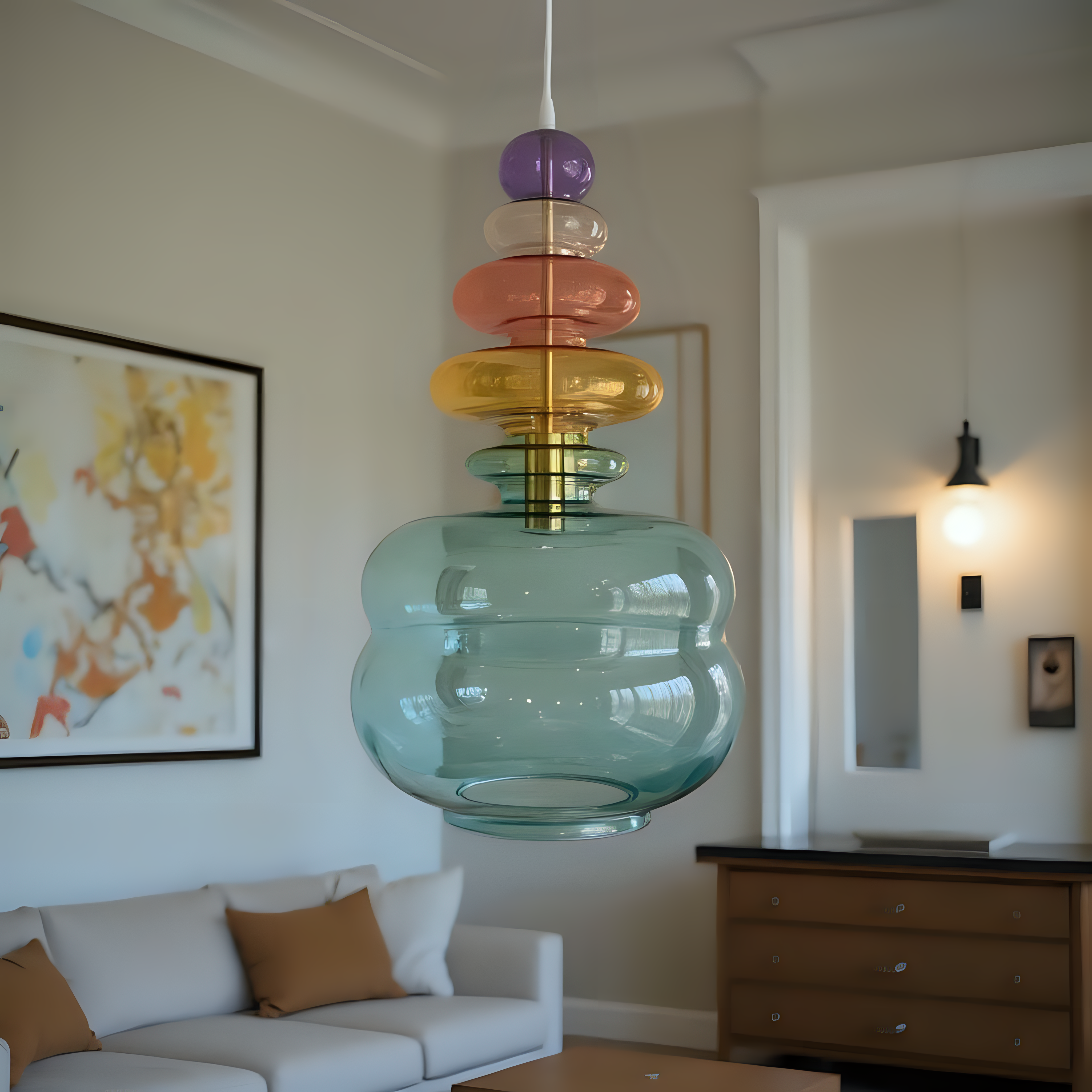 Hand Blown Glass Pendant Light