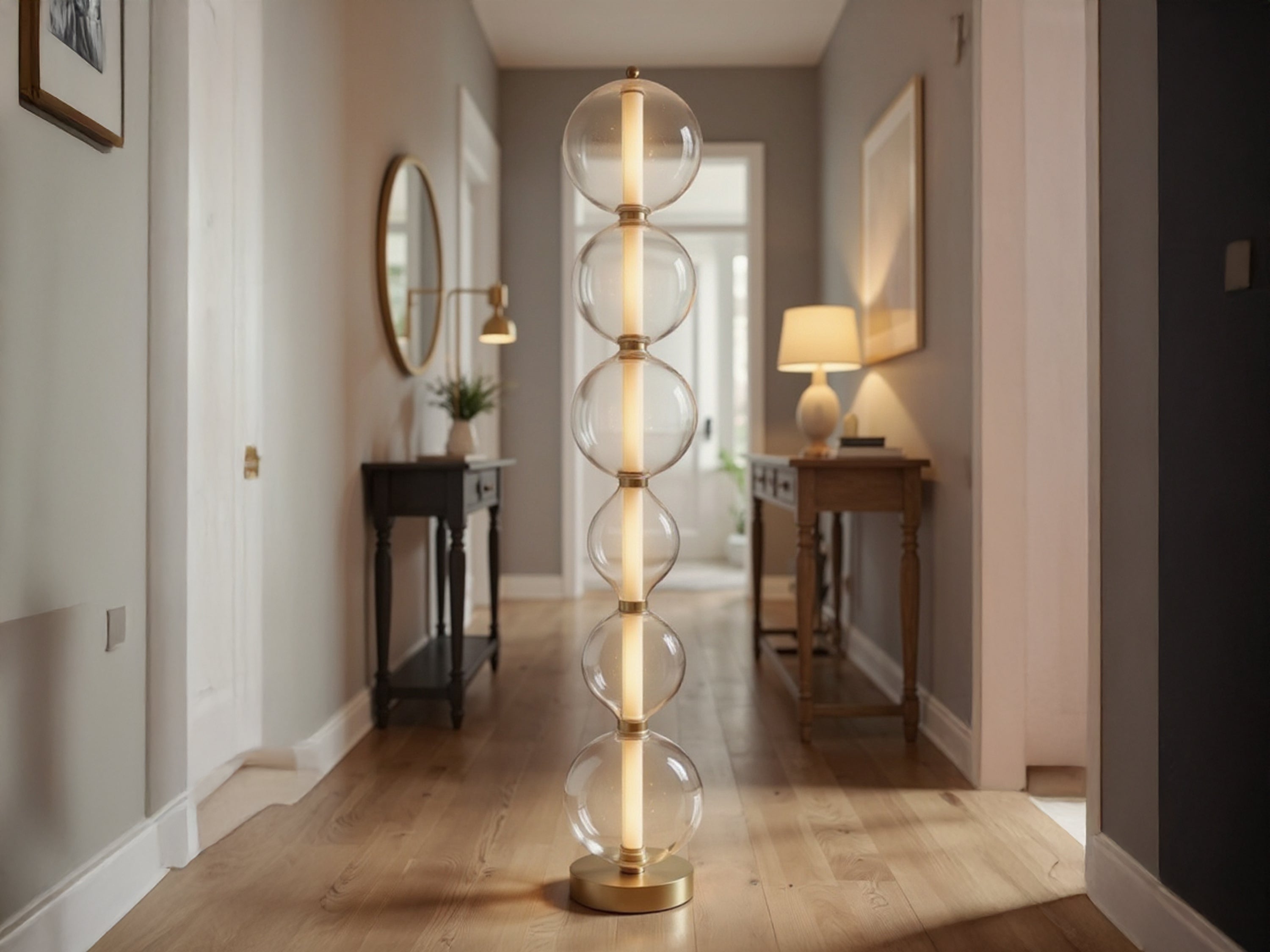 Customizable Handmade Glass Globe Floor Lamp