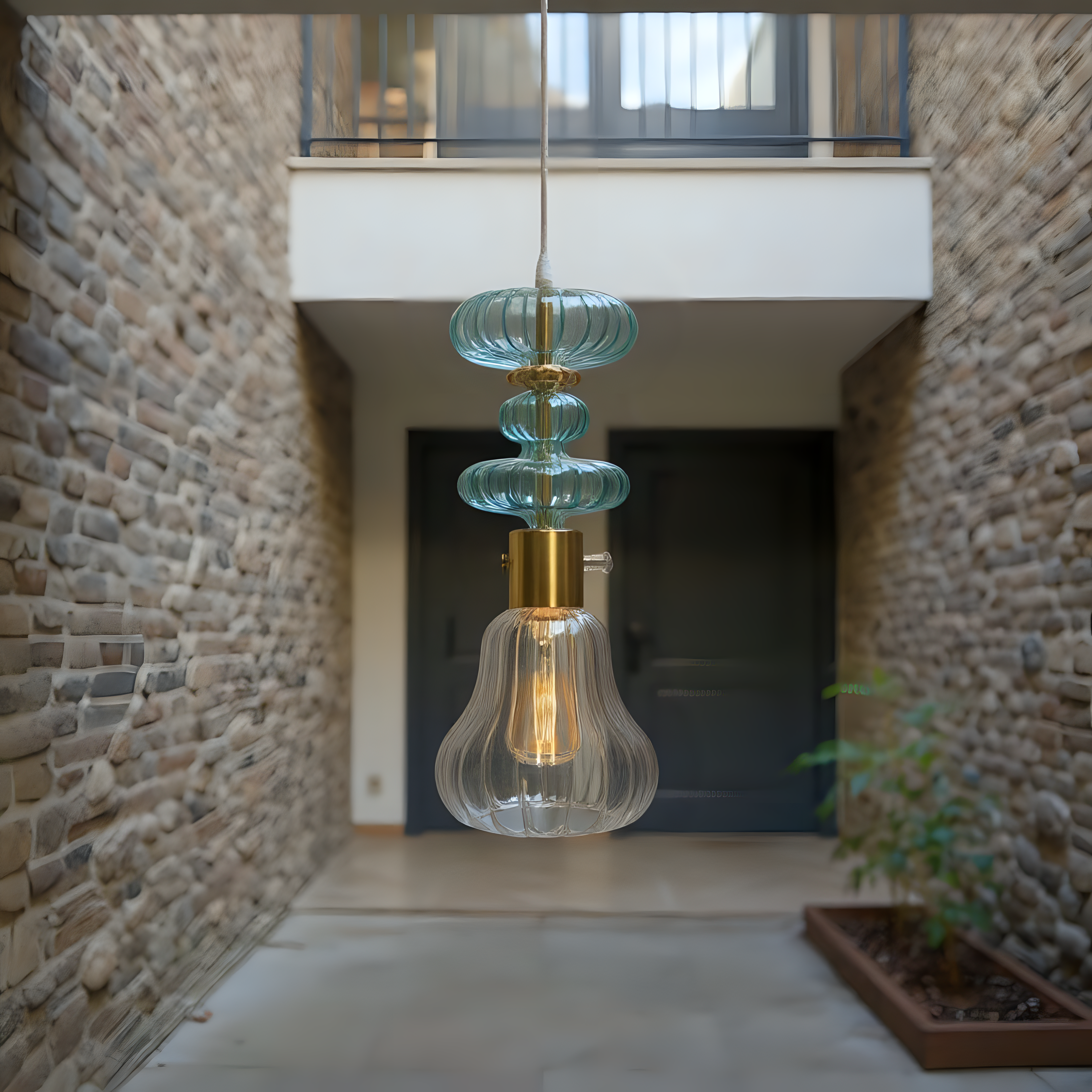 Hand Blown Glass Pendant Light