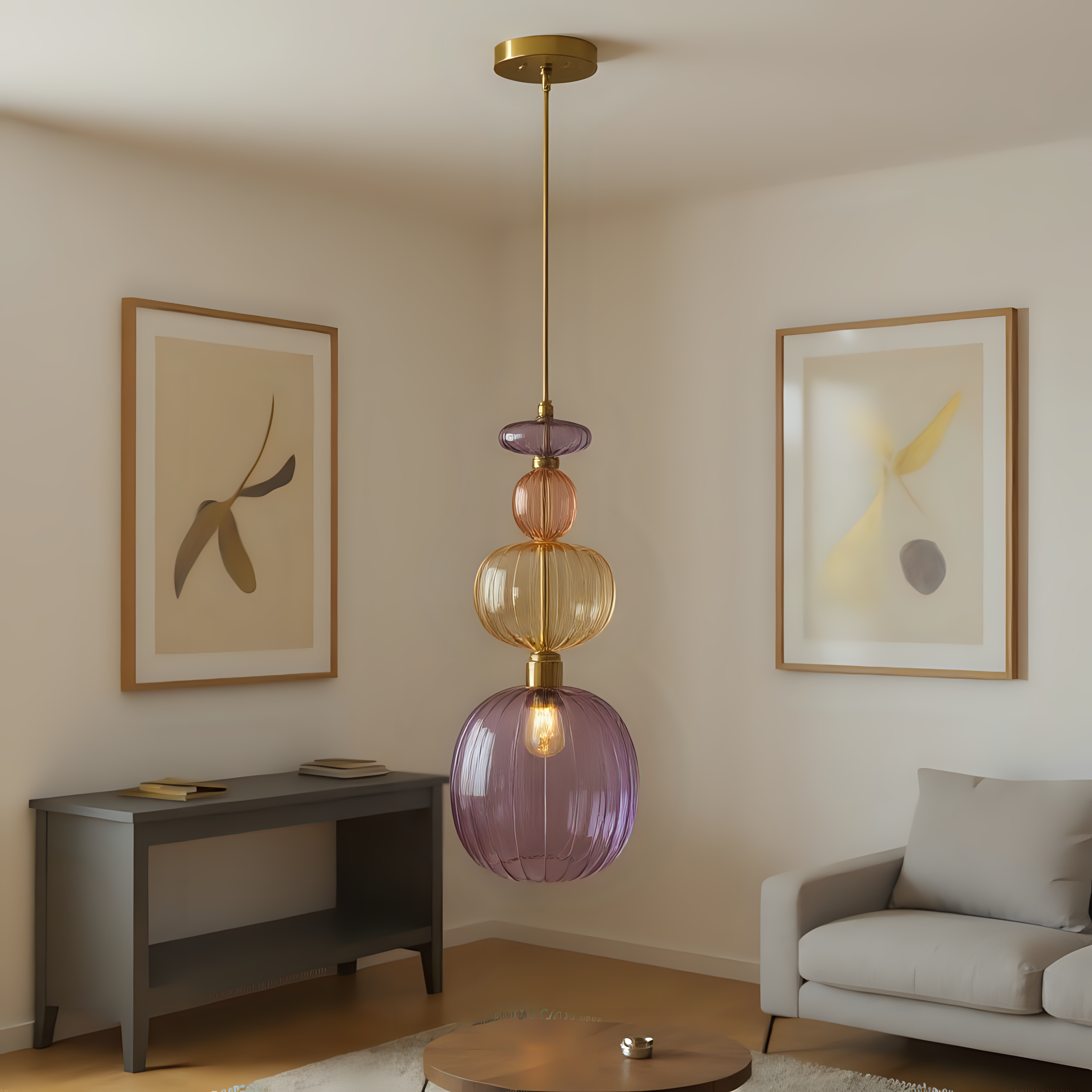 Hand Blown Glass Pendant Light