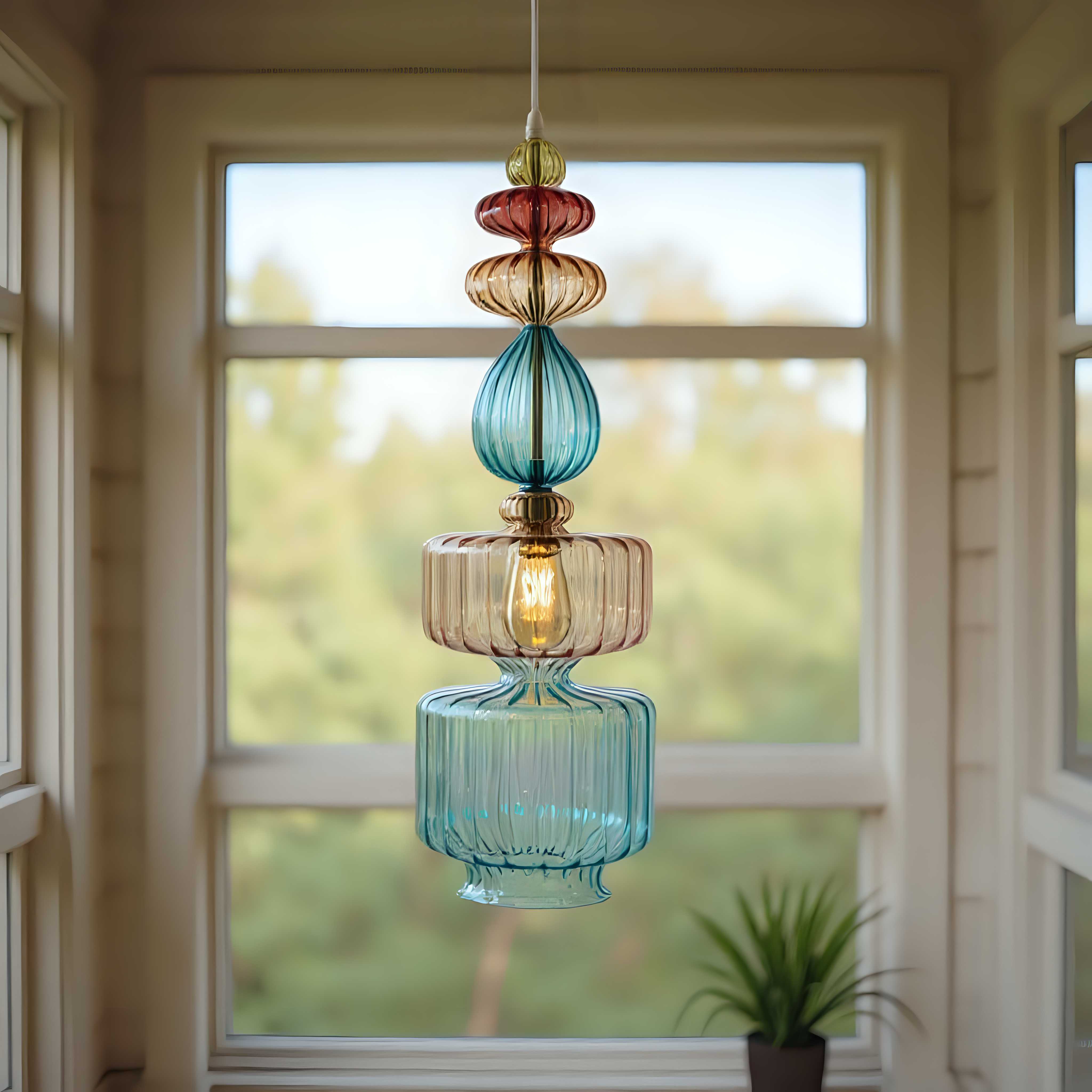 Hand Blown Glass Pendant Light