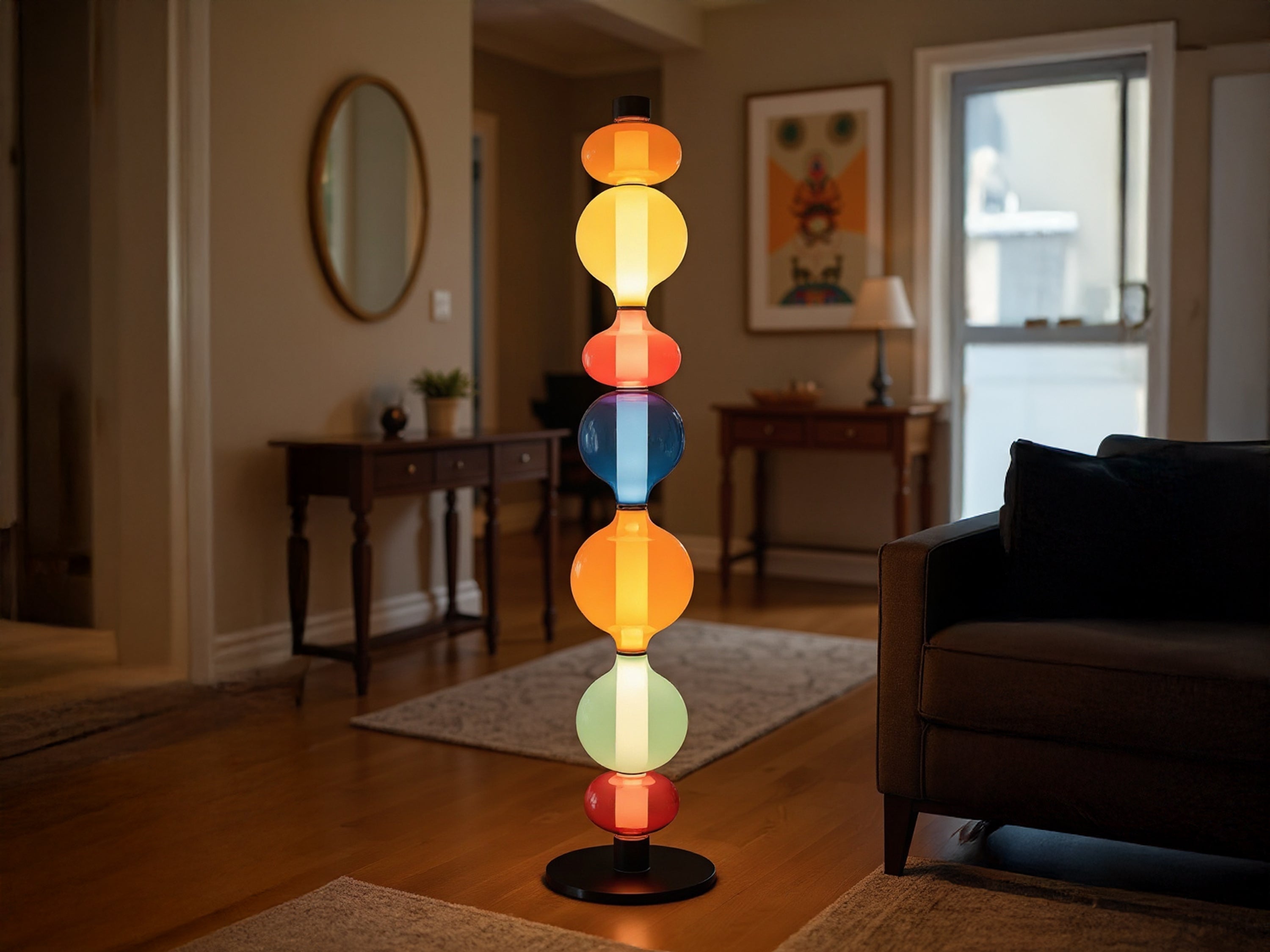 Glass Floor Lamp Unique Tall Standing Lamp