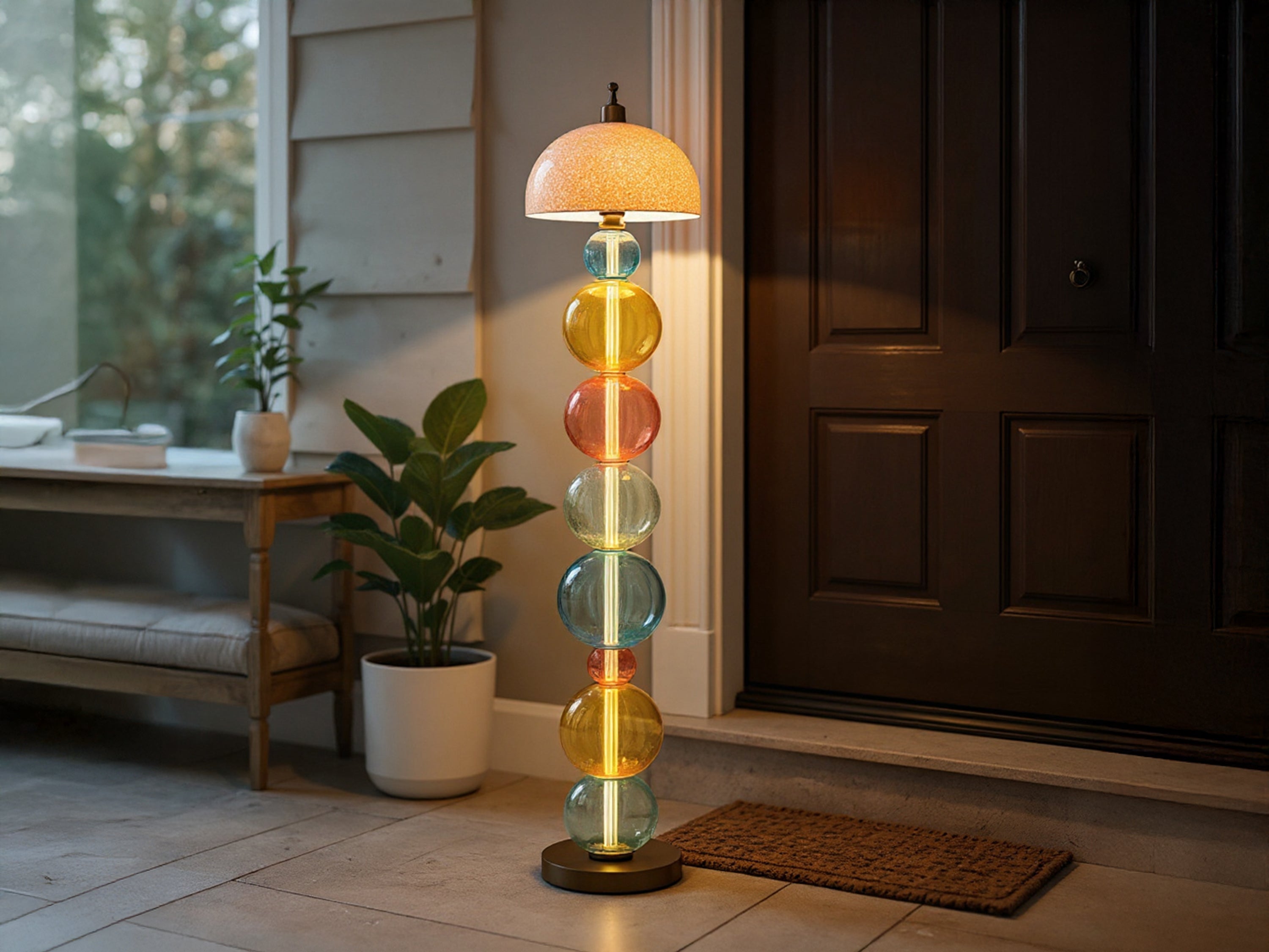Handcrafted Colorful Glass Floor Lamp