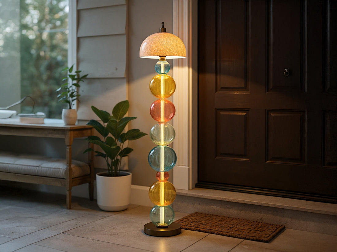 Handcrafted Colorful Glass Floor Lamp