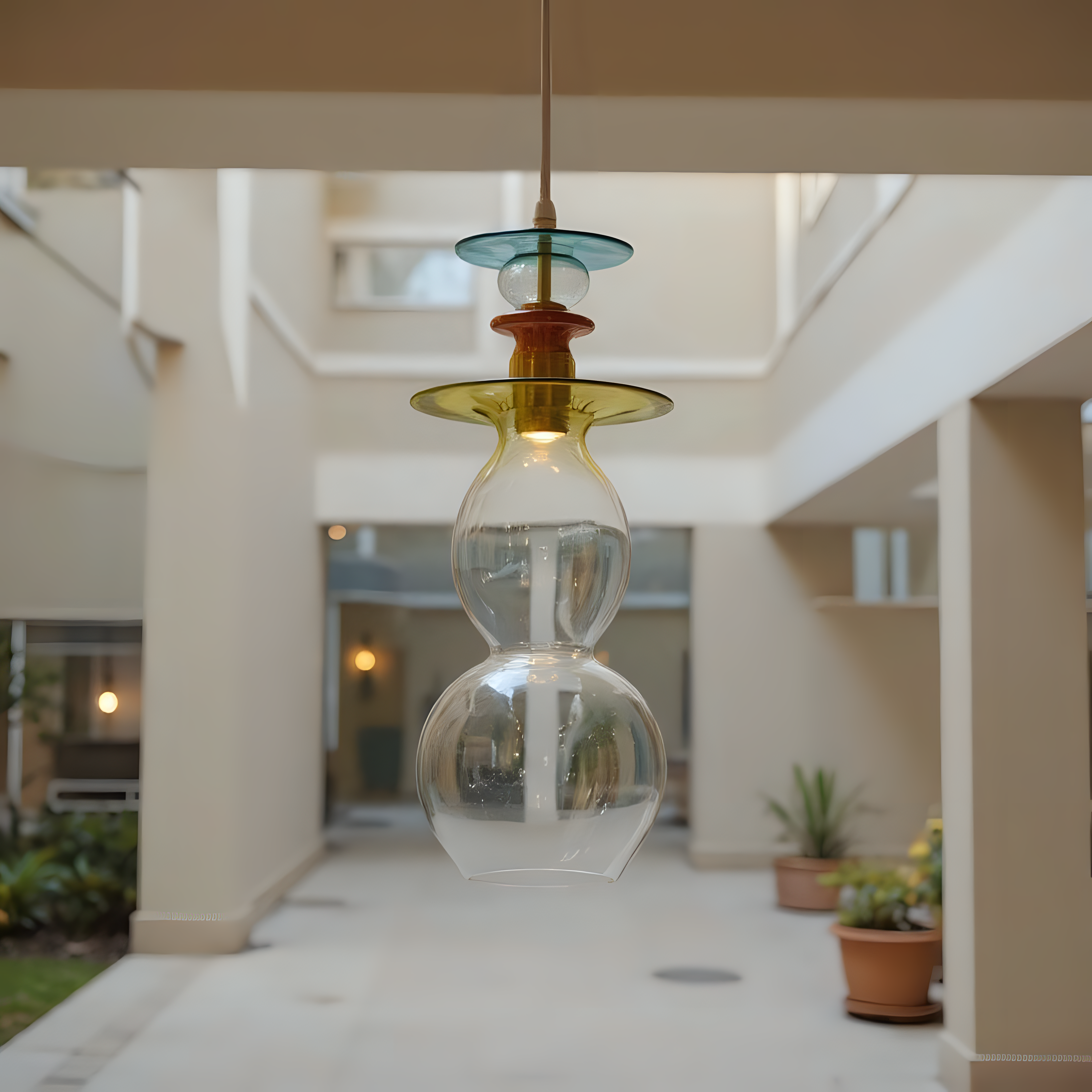 Hand Blown Glass Pendant Light
