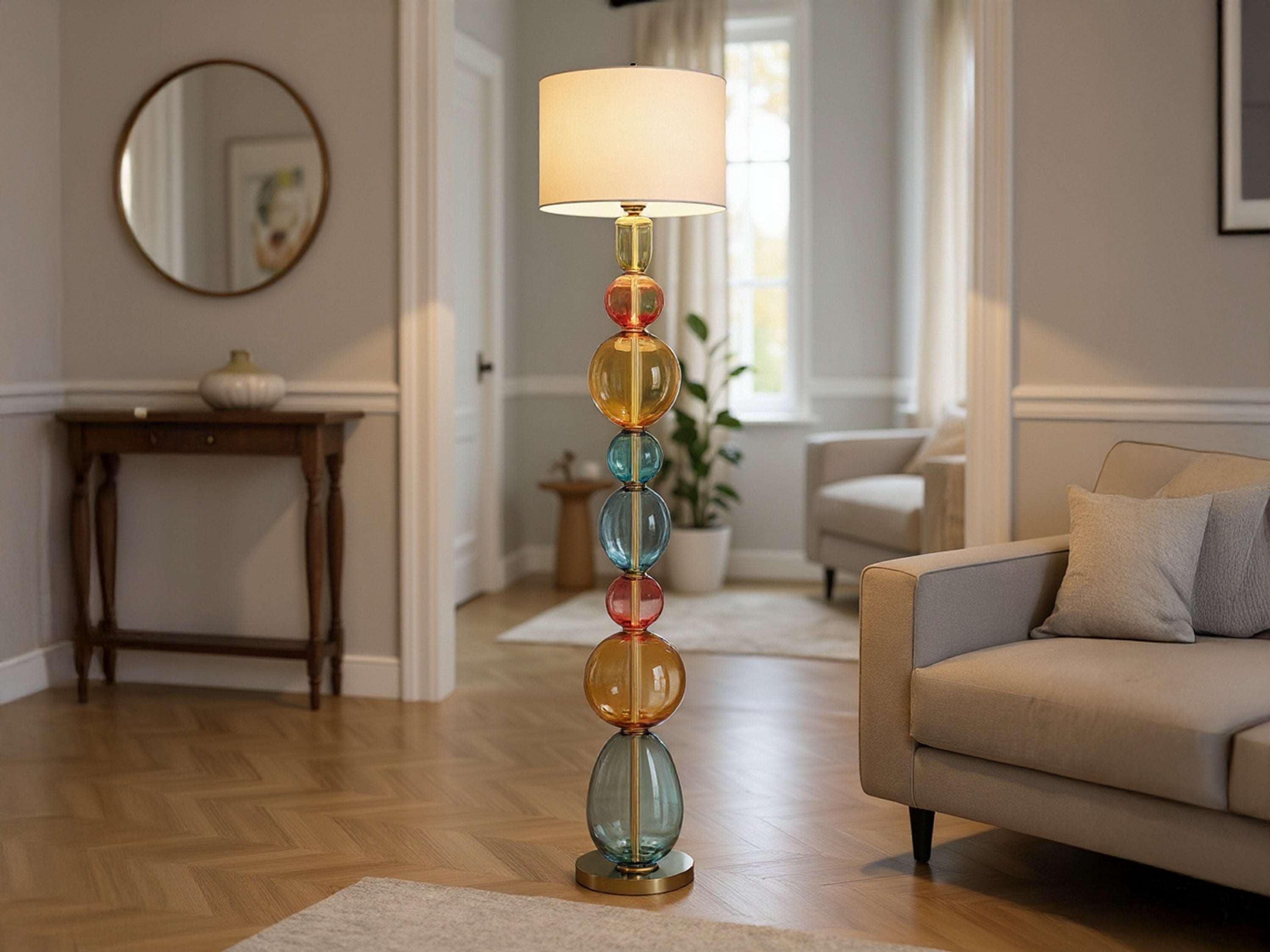 Handcrafted Modern Glass Floor Lamp