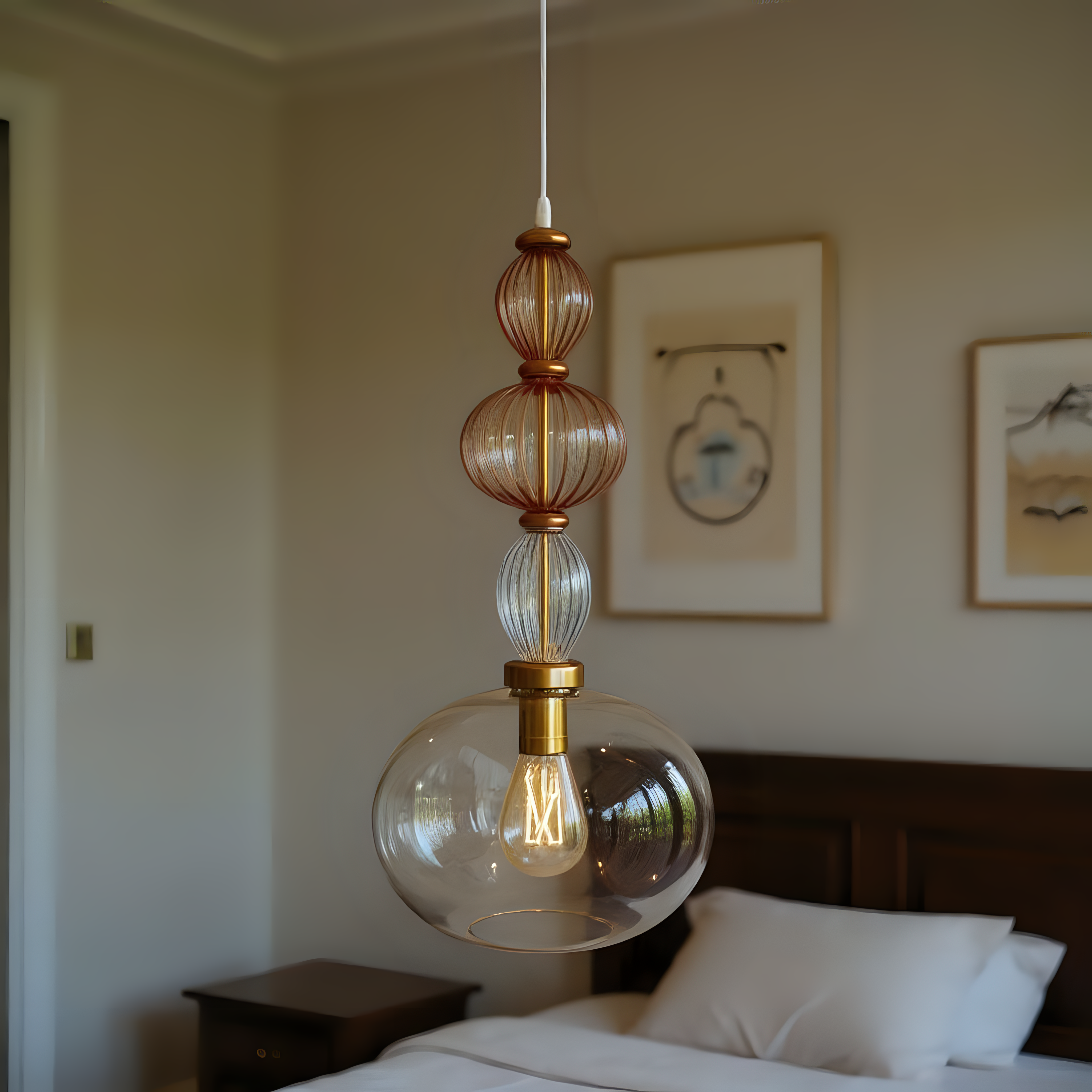 Hand Blown Glass Pendant Light
