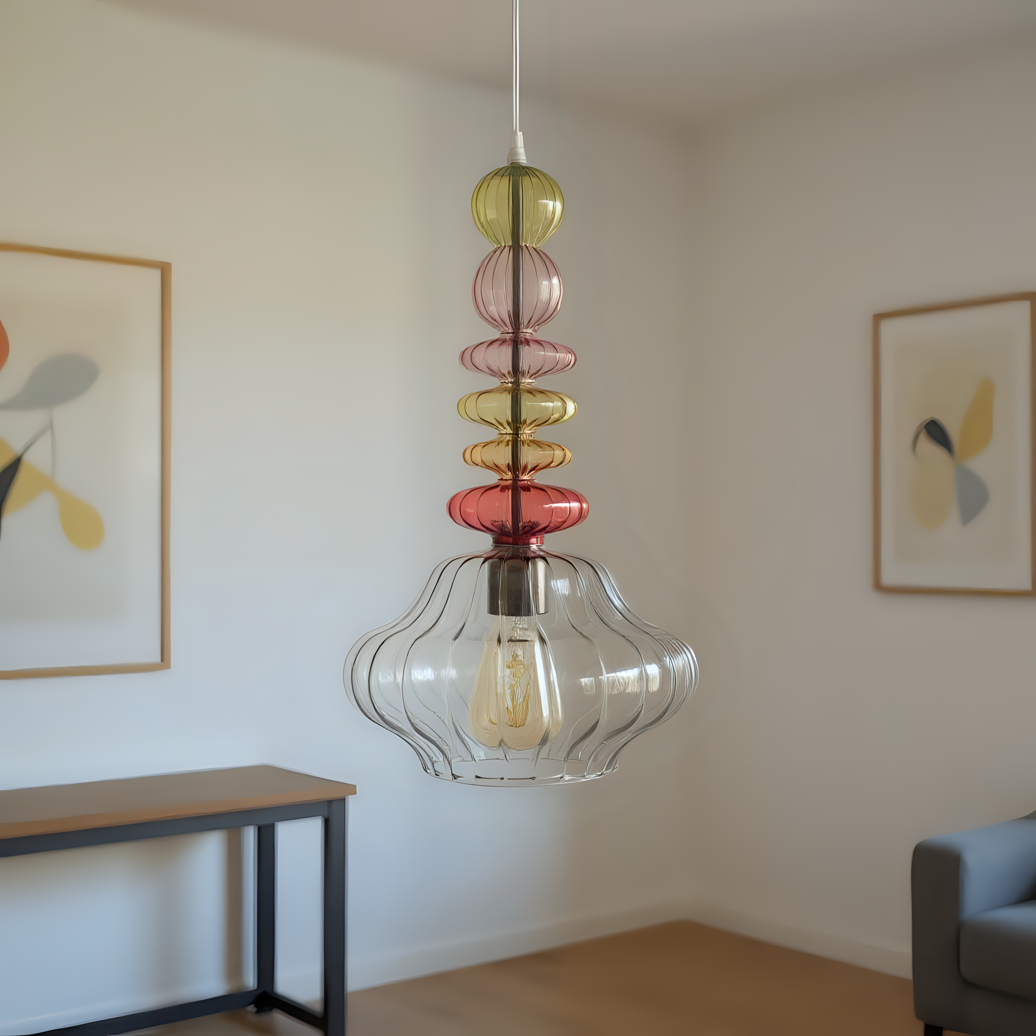 Hand Blown Glass Pendant Light