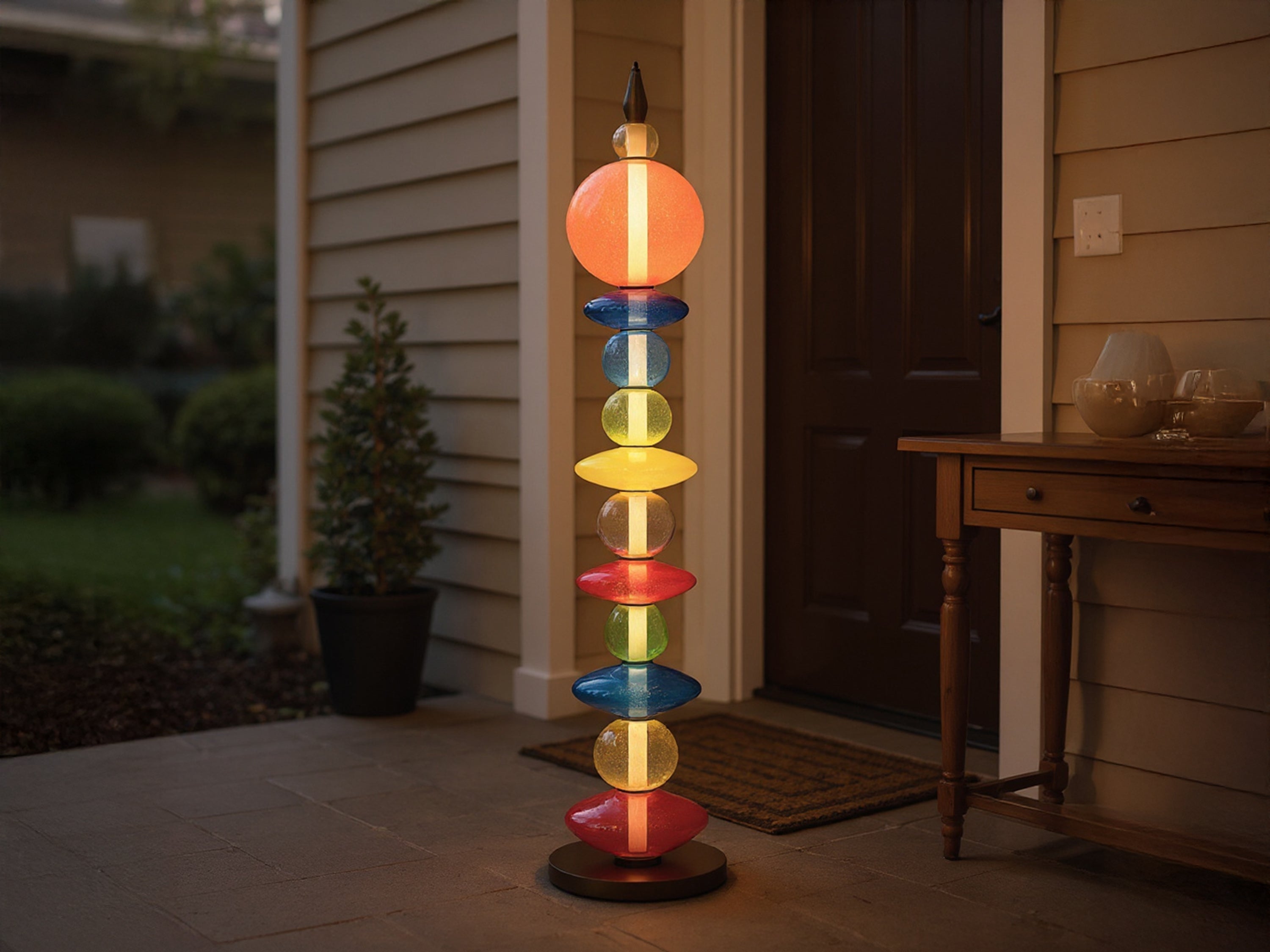 Handcrafted Colorful Glass Floor Lamp