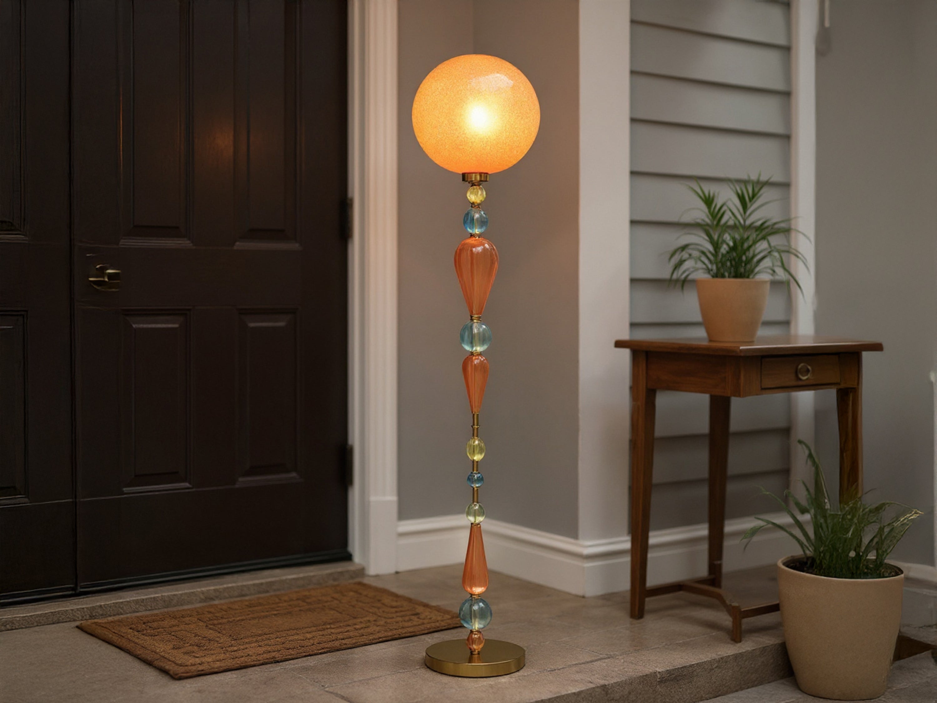 Handcrafted Colorful Glass Floor Lamp