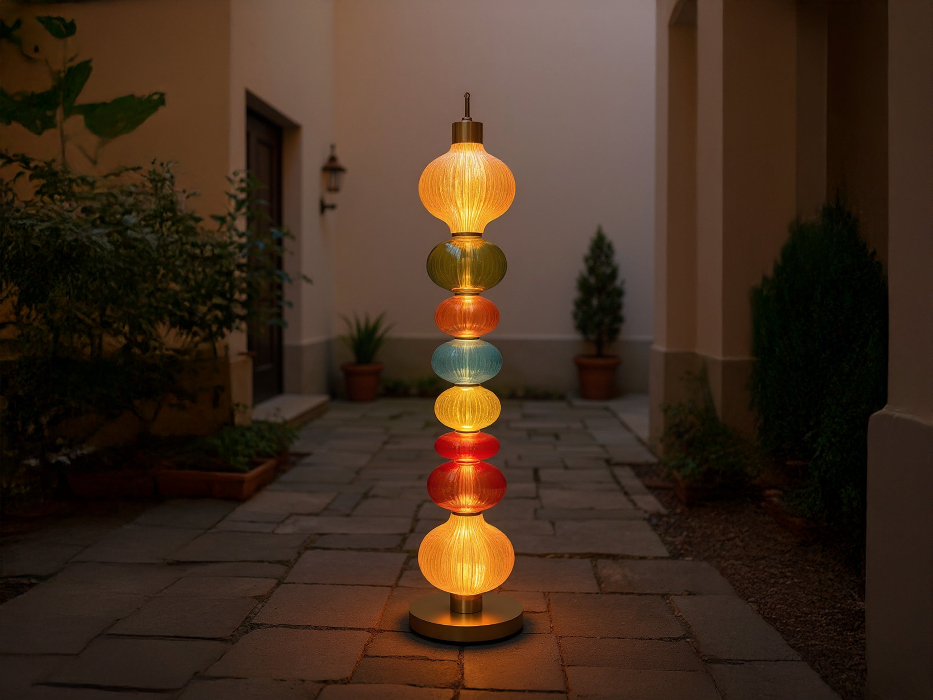 Handmade Glass Floor Lamp Unique Tall Floor Lamp