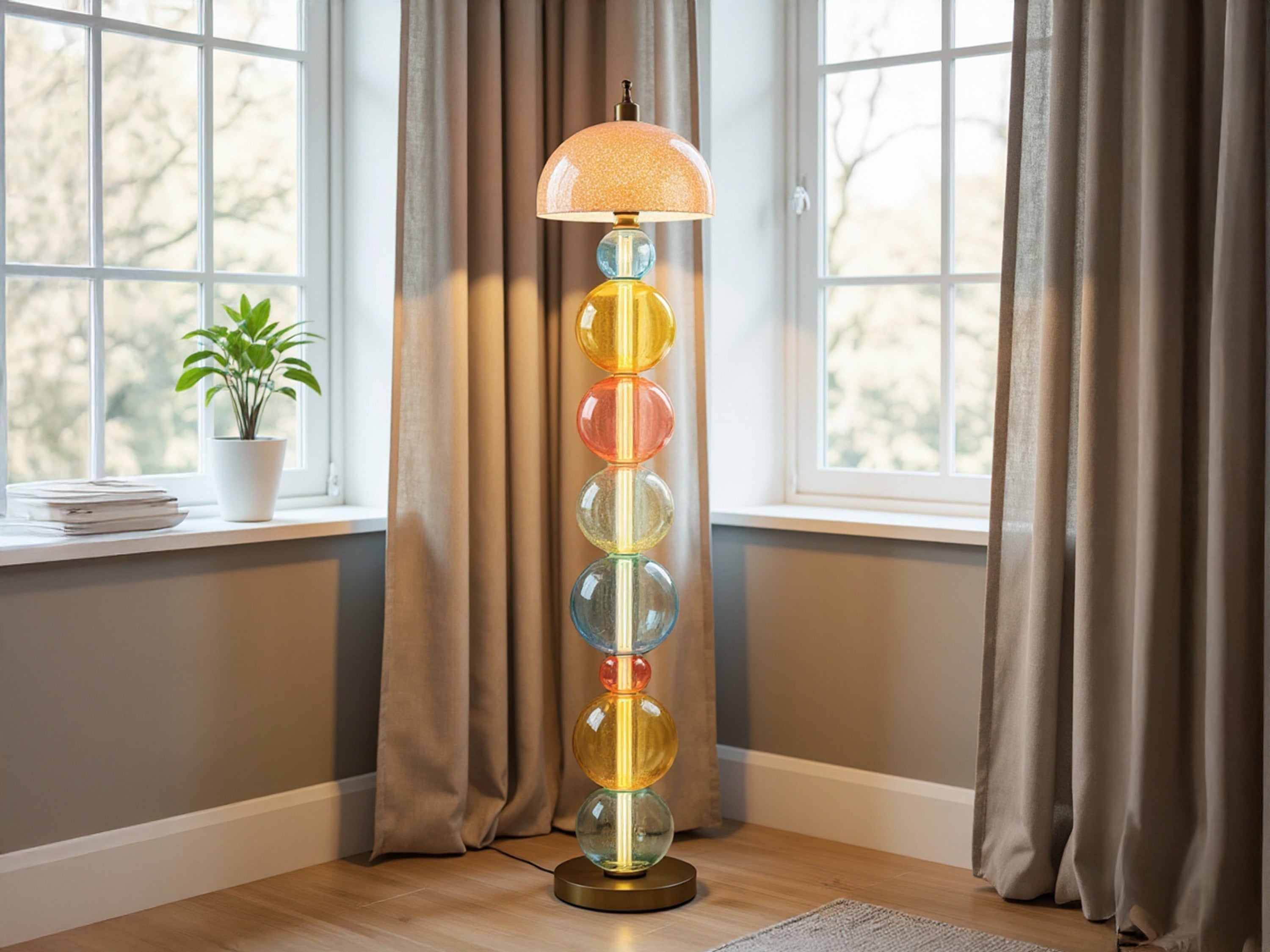 Handcrafted Colorful Glass Floor Lamp