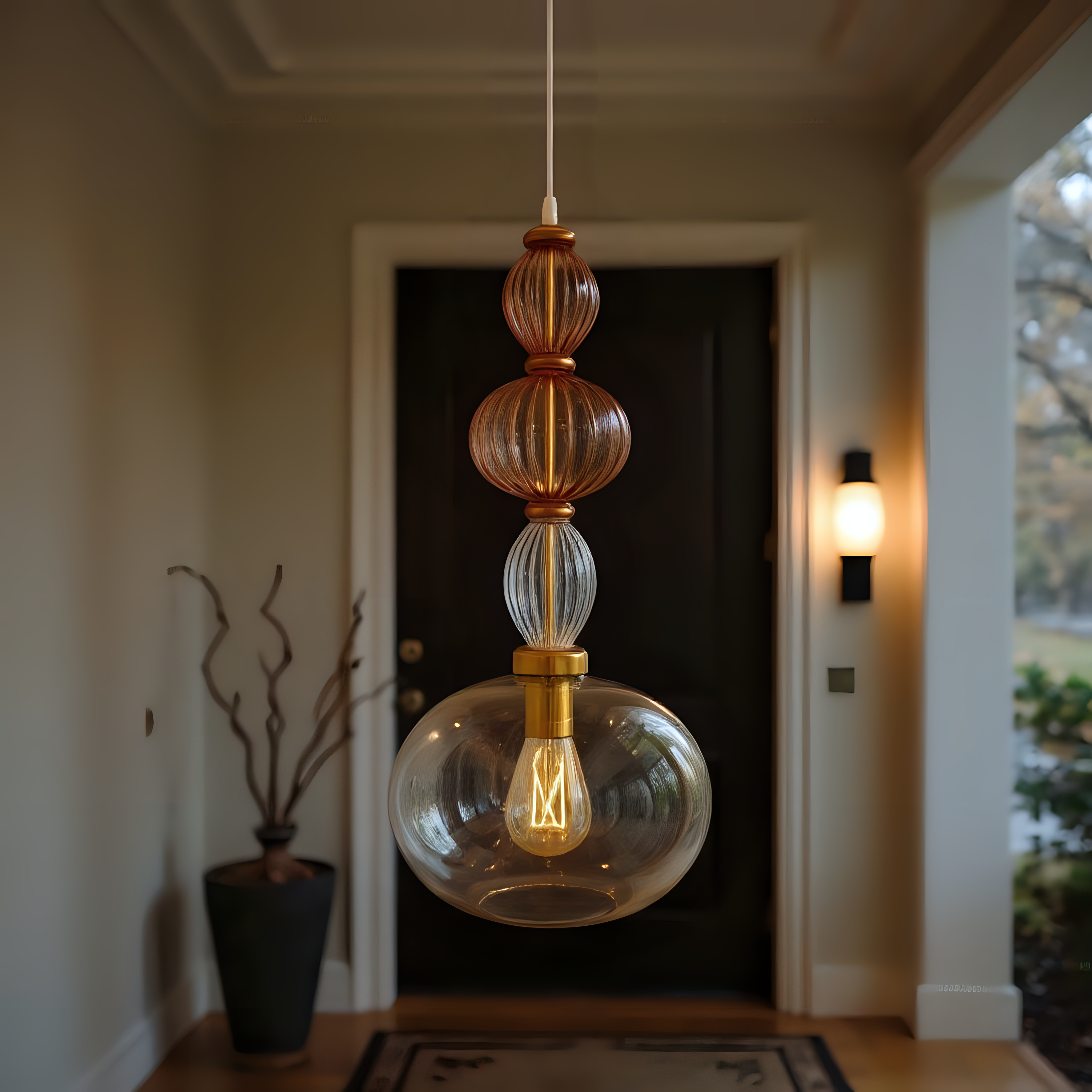 Hand Blown Glass Pendant Light