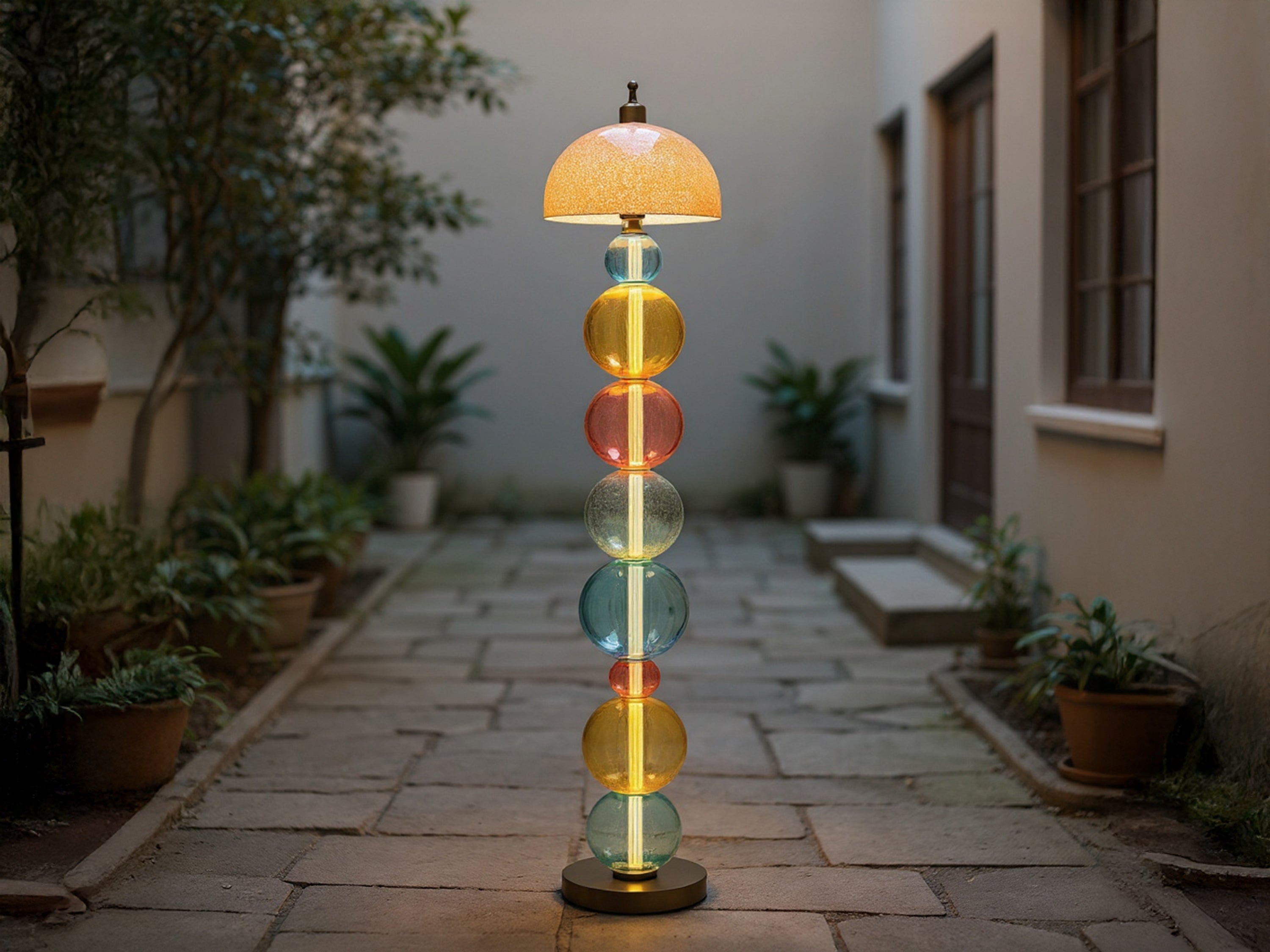 Handcrafted Colorful Glass Floor Lamp