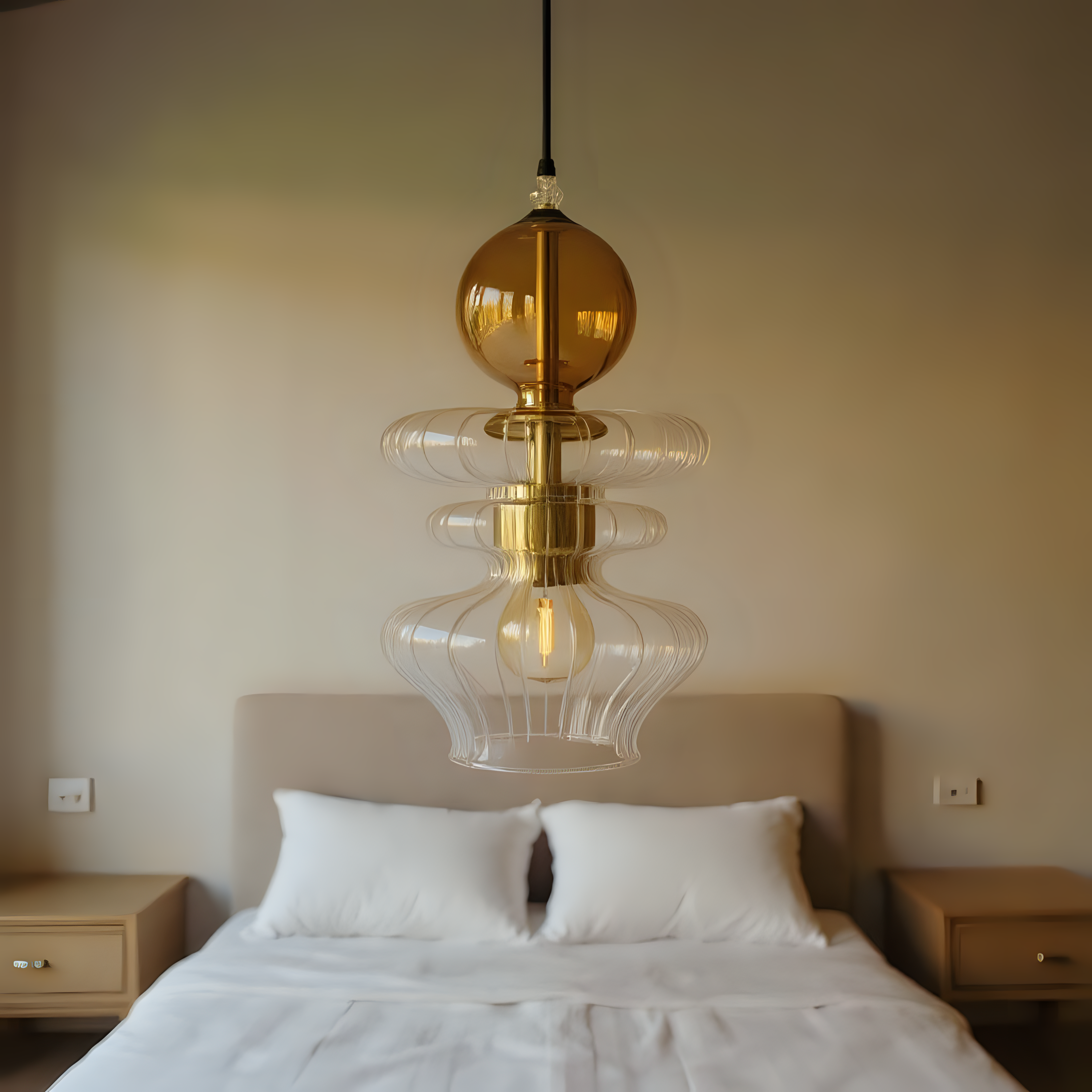 Custom Hand Blown Glass Pendant Light