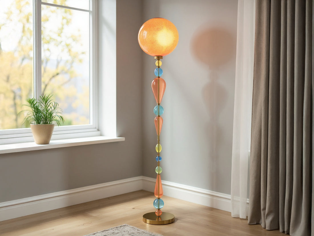 Handcrafted Colorful Glass Floor Lamp
