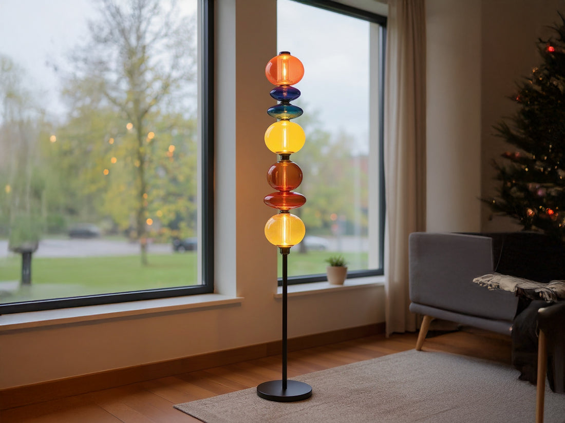 Handmade Colorful Blown Glass Floor Lamp