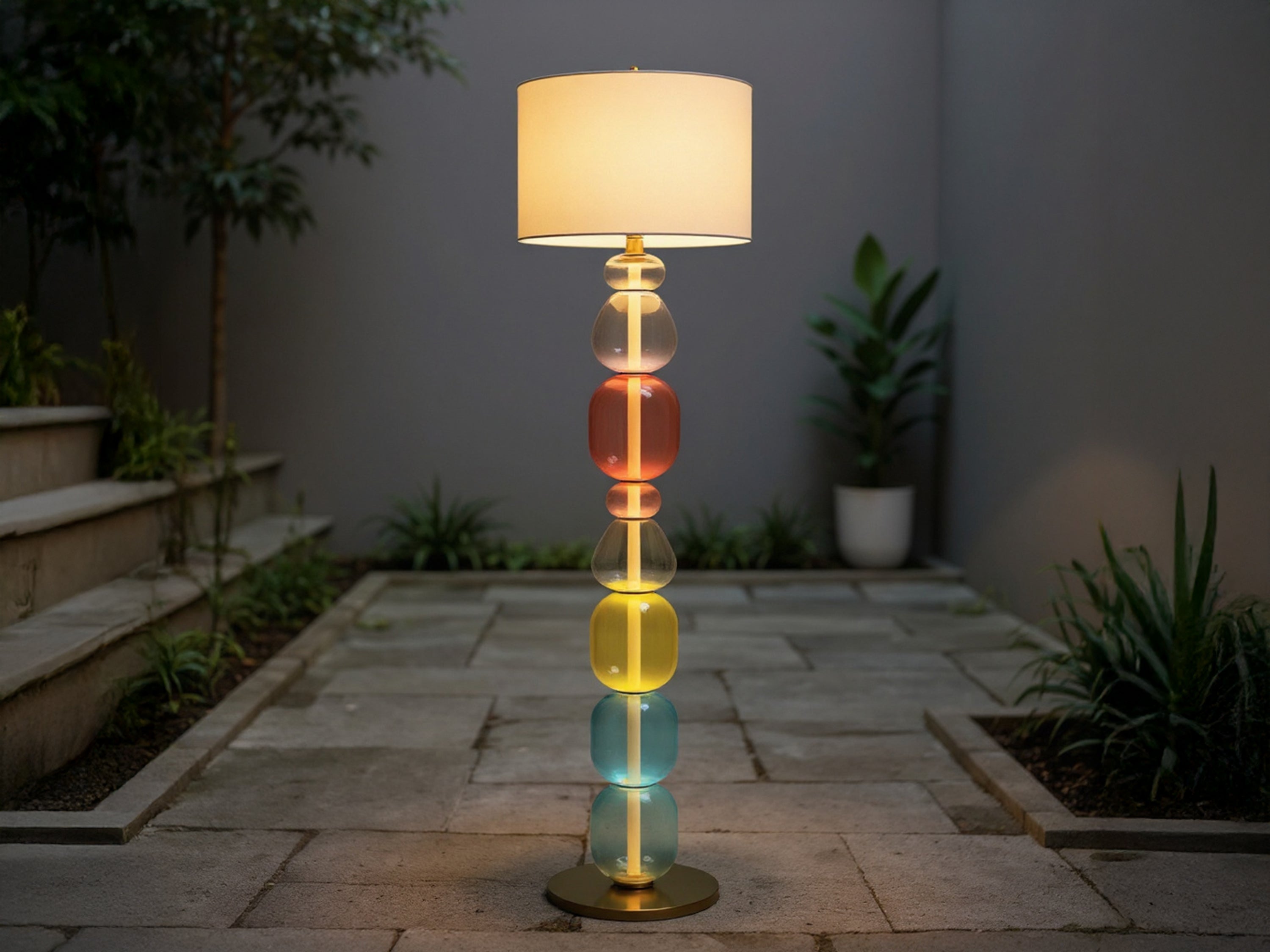 Handcrafted Modern Glass Floor Lamp