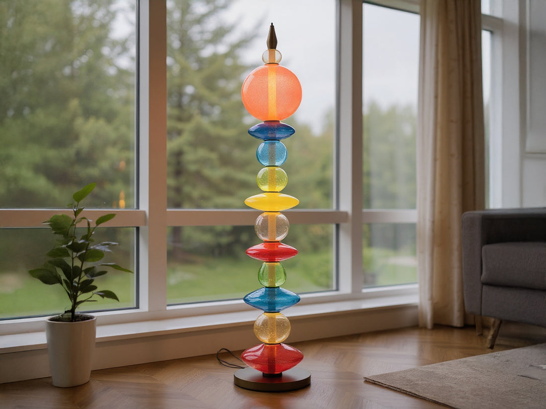 Handcrafted Colorful Glass Floor Lamp