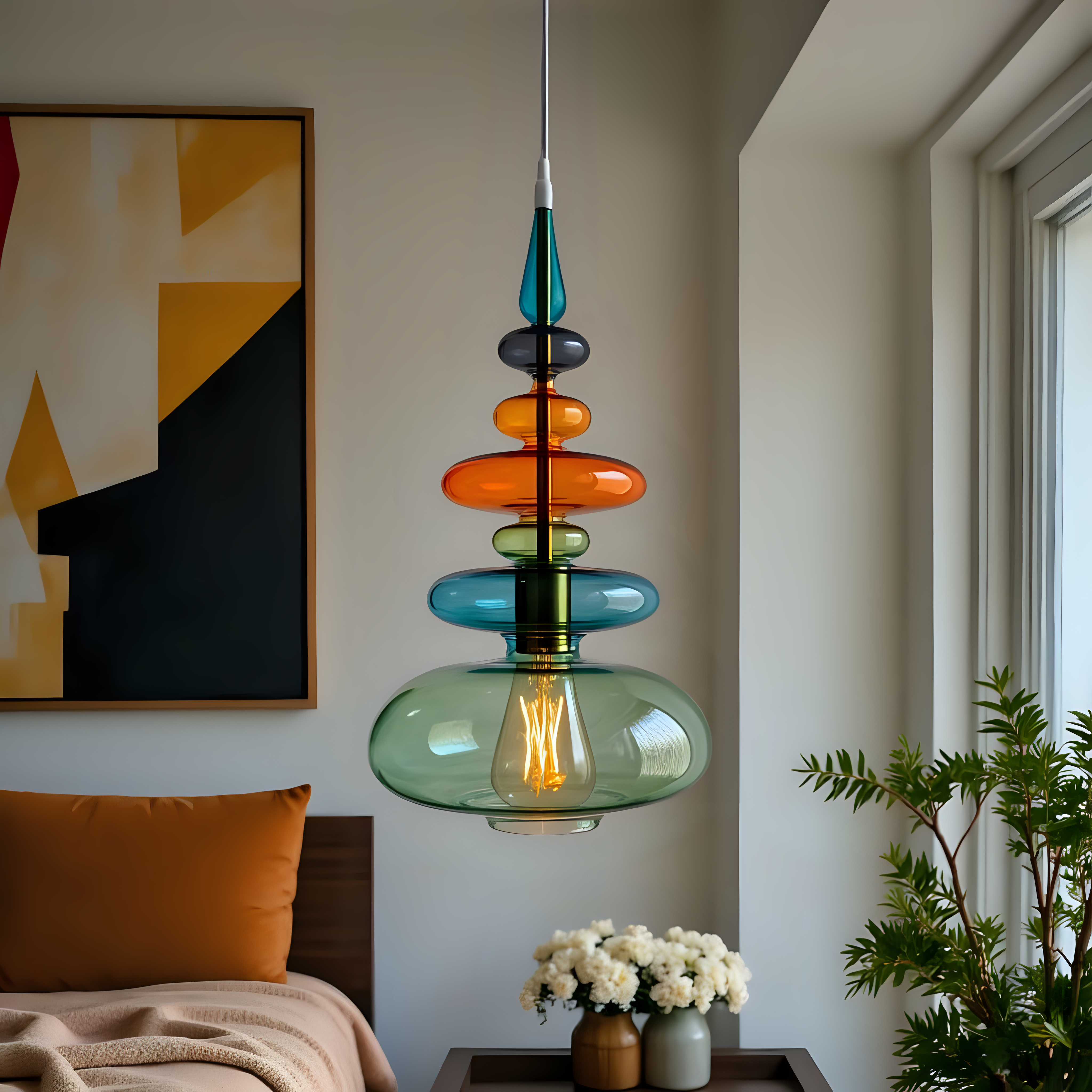 Hand Blown Glass Pendant Light