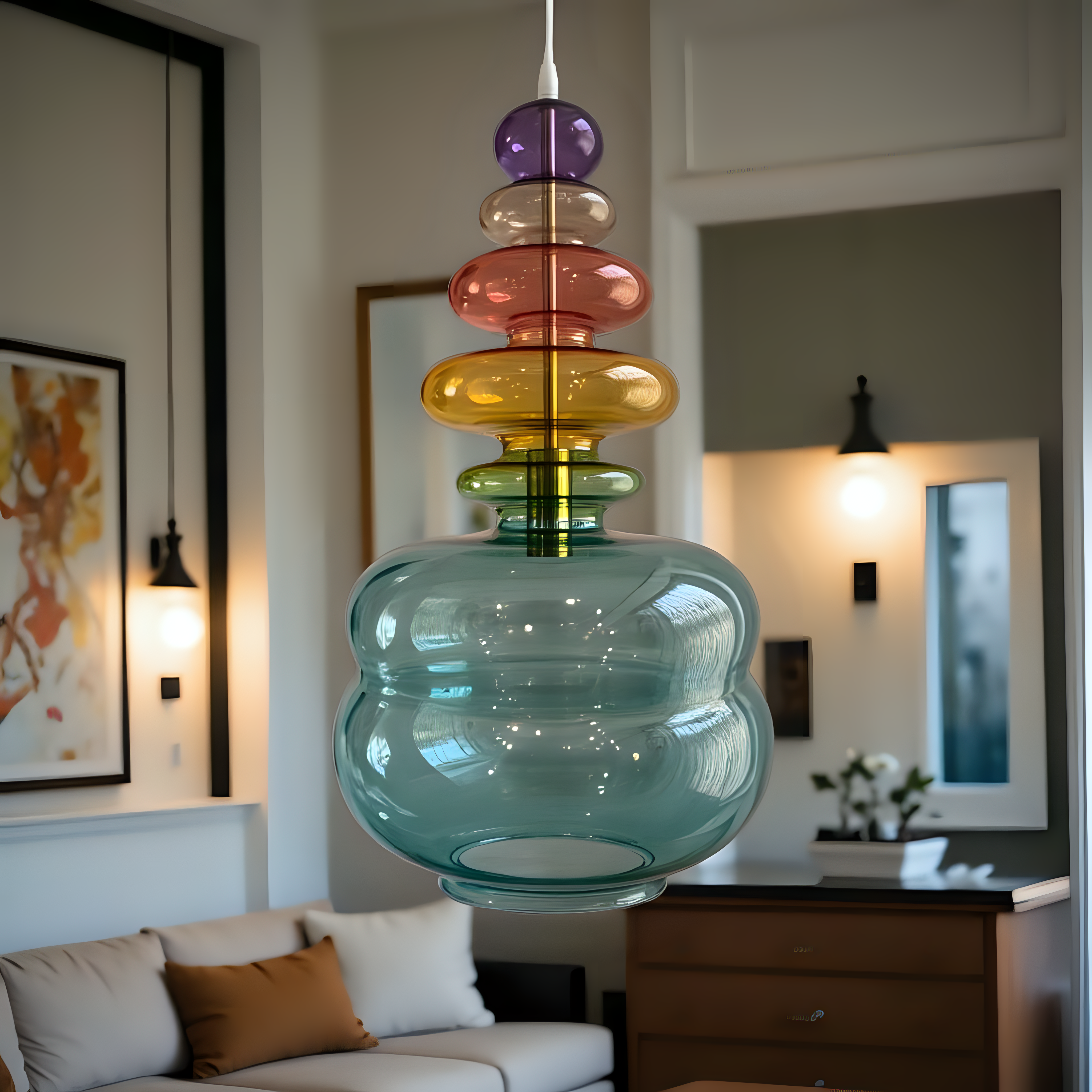 Hand Blown Glass Pendant Light