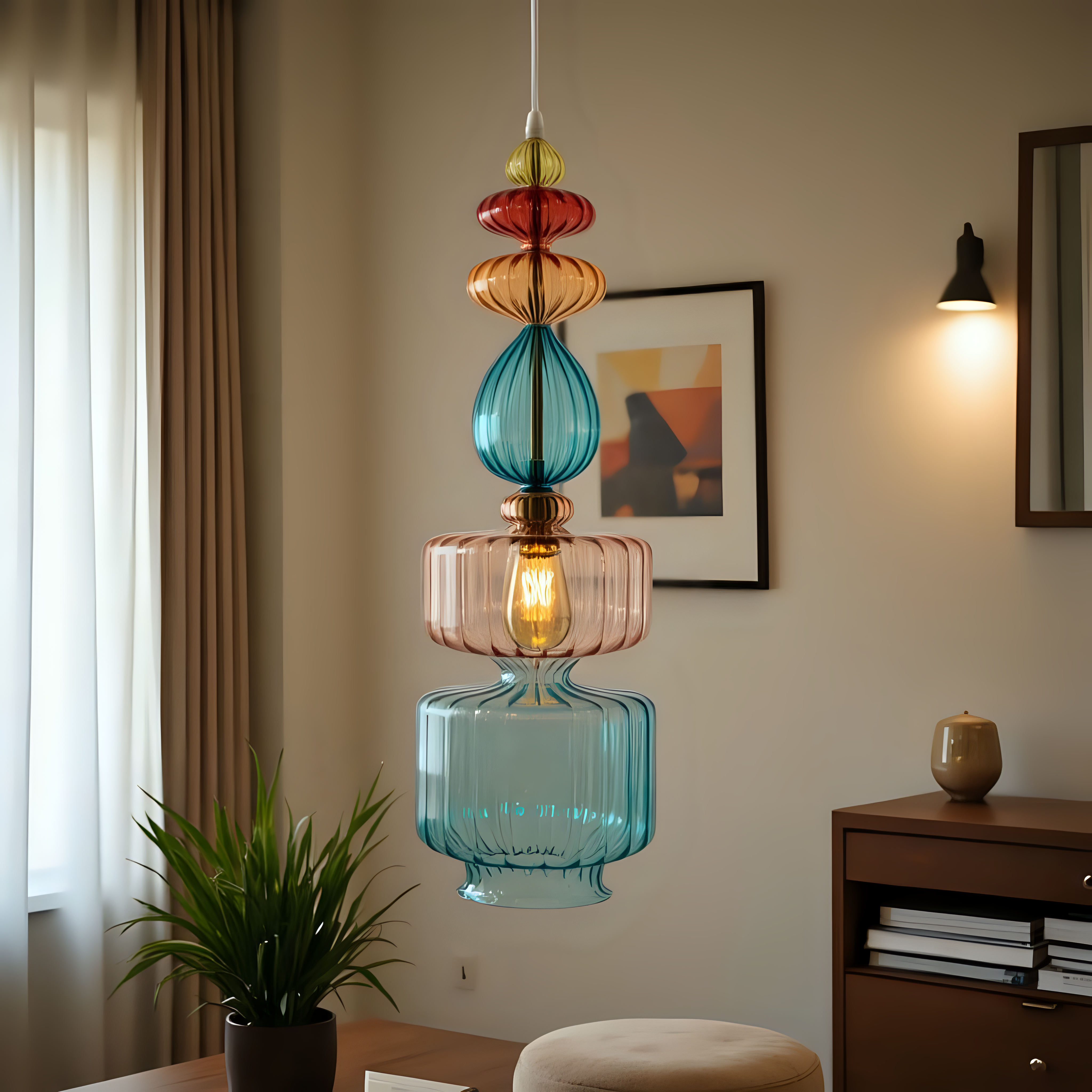 Hand Blown Glass Pendant Light