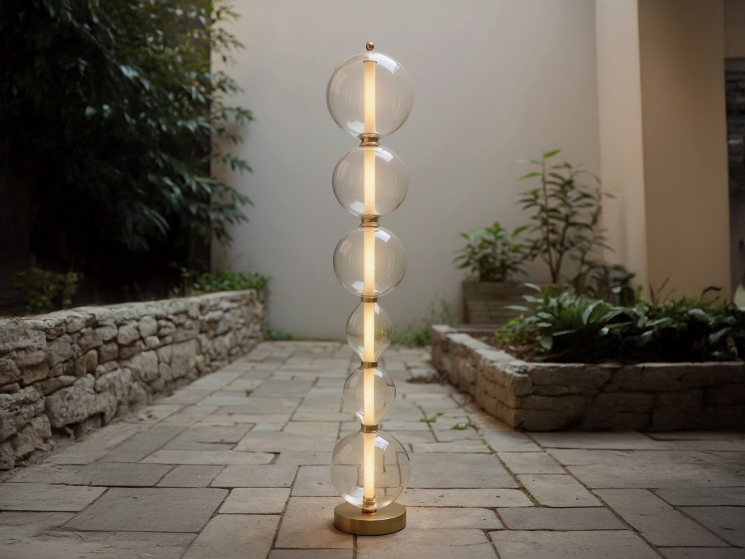 Customizable Handmade Glass Globe Floor Lamp