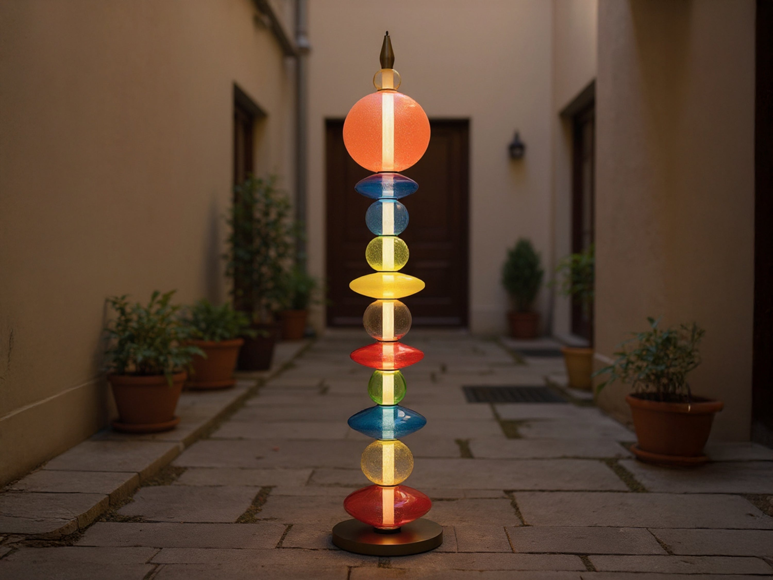 Handcrafted Colorful Glass Floor Lamp